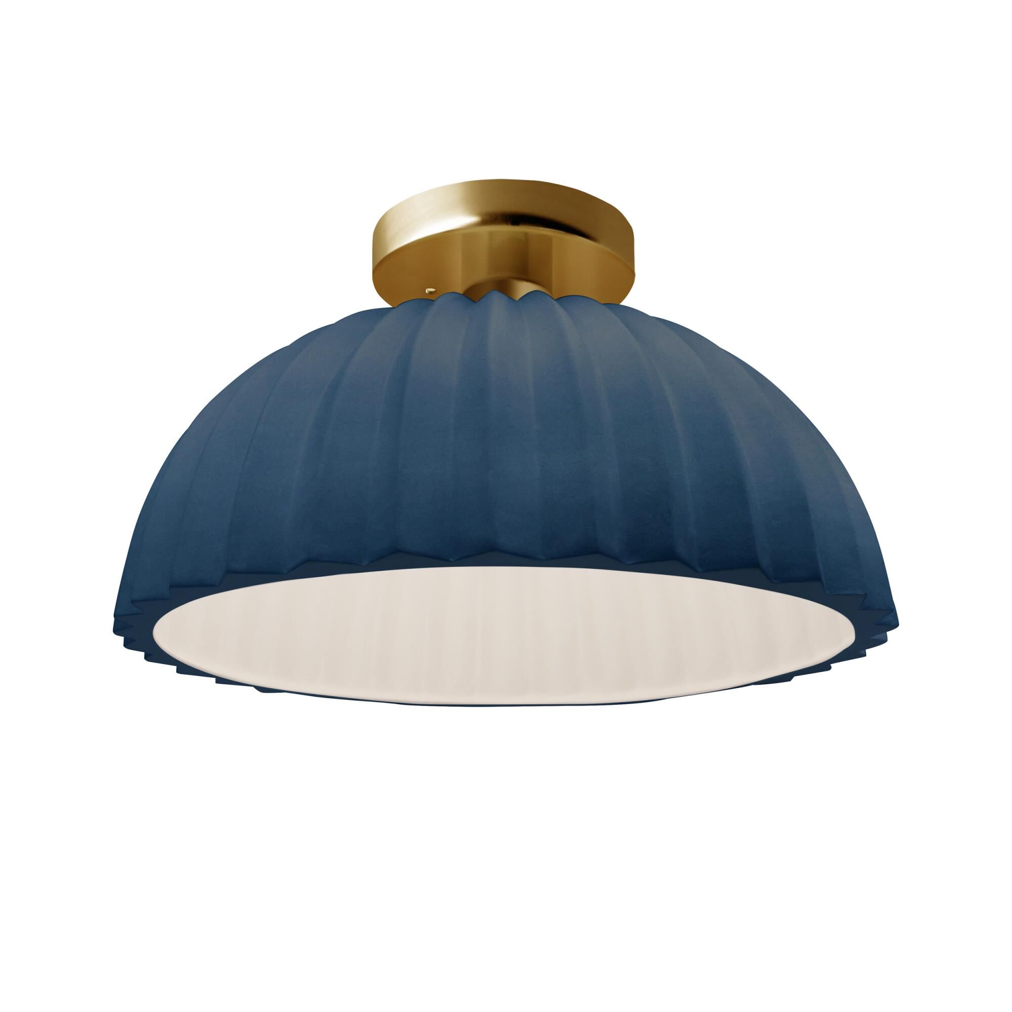 Pleated Dome 13 Inch Semi Flush Mount by Justice Design Group