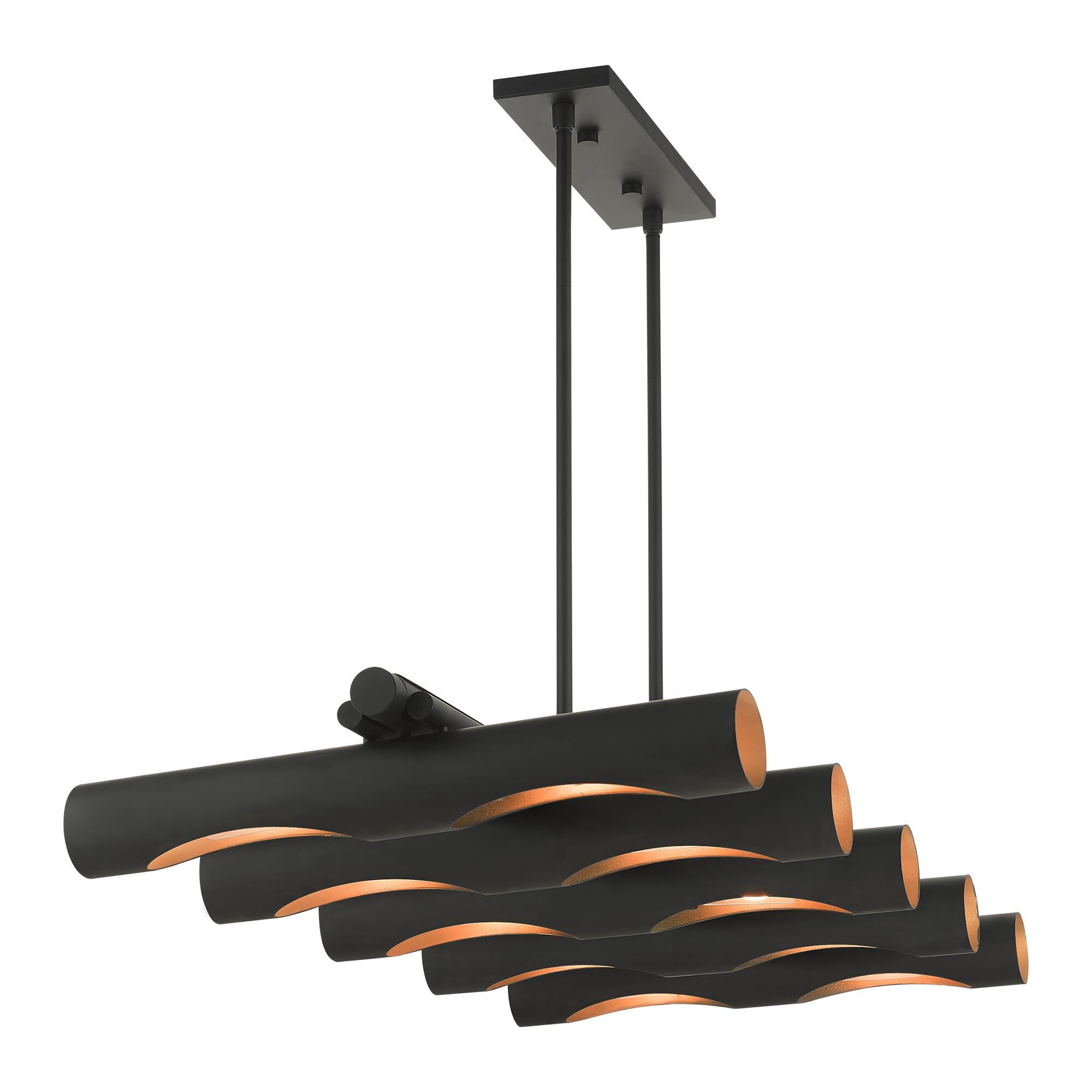 Shown in Black finish and Hand Welded Black  With Gold Finish Inside shade