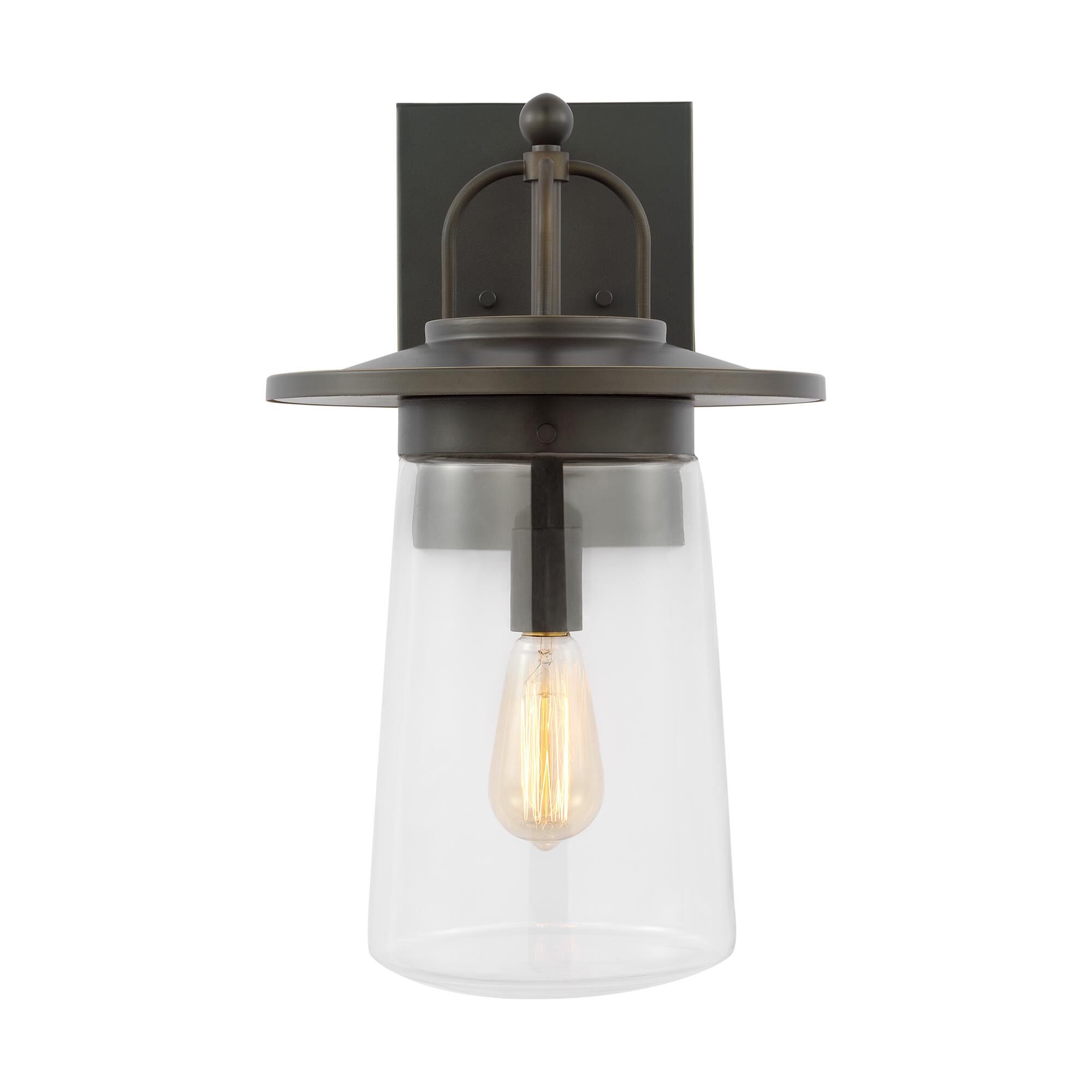 Shown in Antique Bronze finish and Clear glass and Clear Glass shade