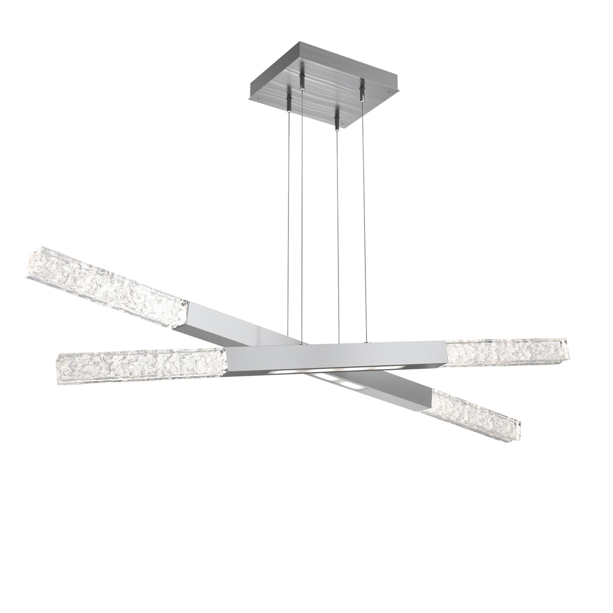 Shown in Satin Nickel finish and Clear Textured glass