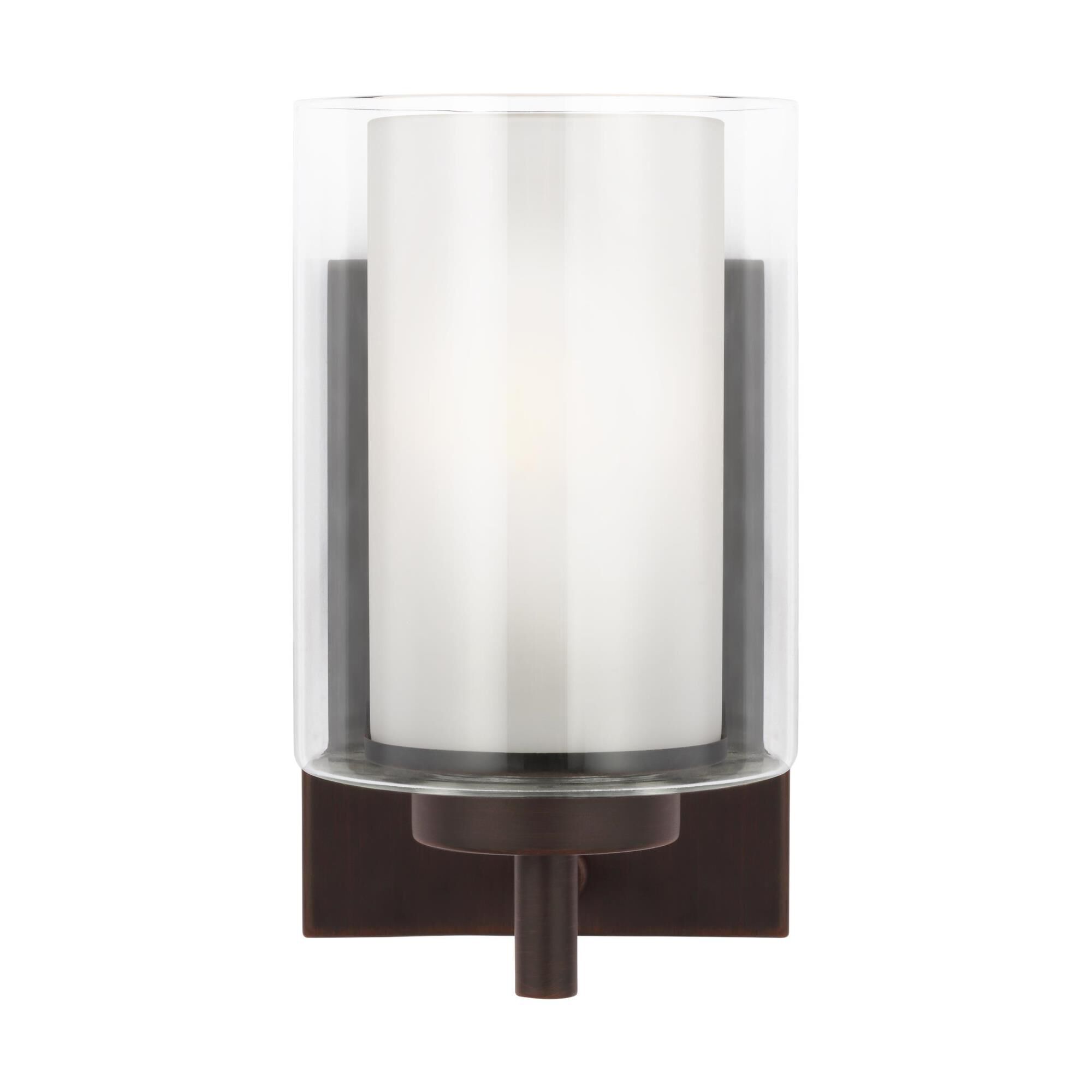 Shown in Bronze finish and Satin Etched glass and Satin Etched Glass  And Clear Glass shade