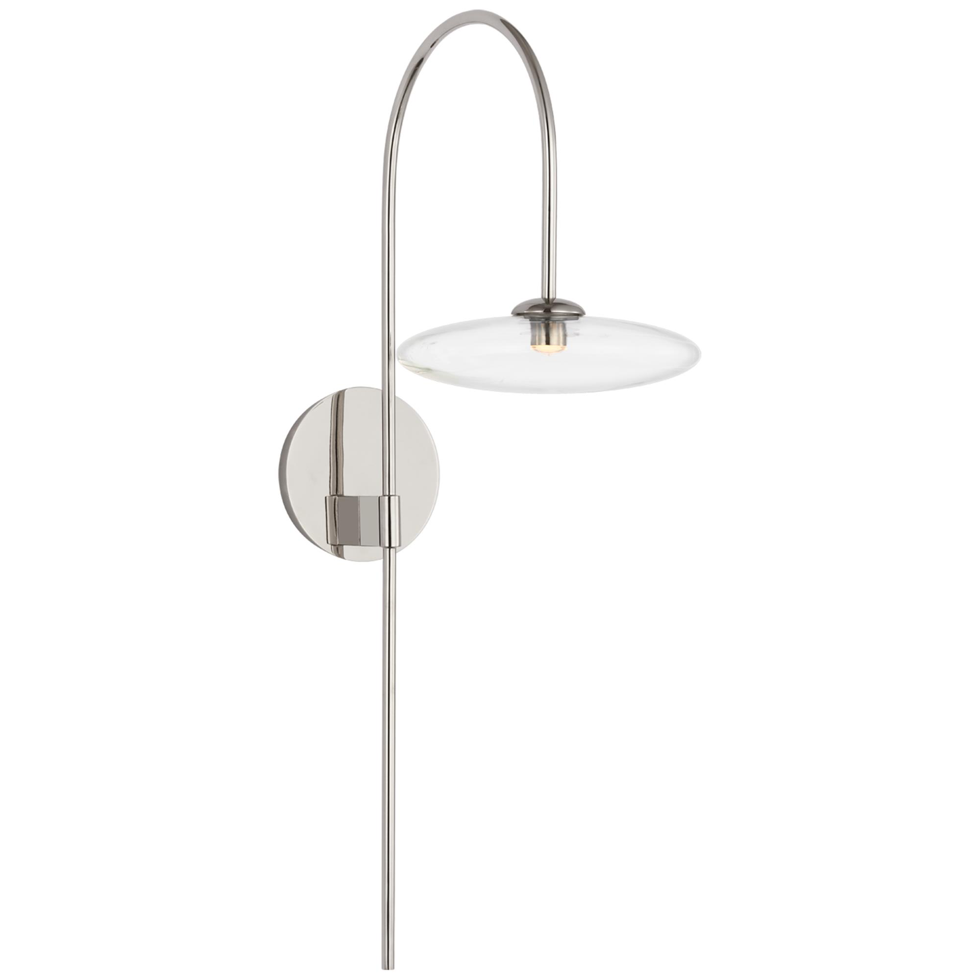 Shown in Polished Nickel finish and Clear glass