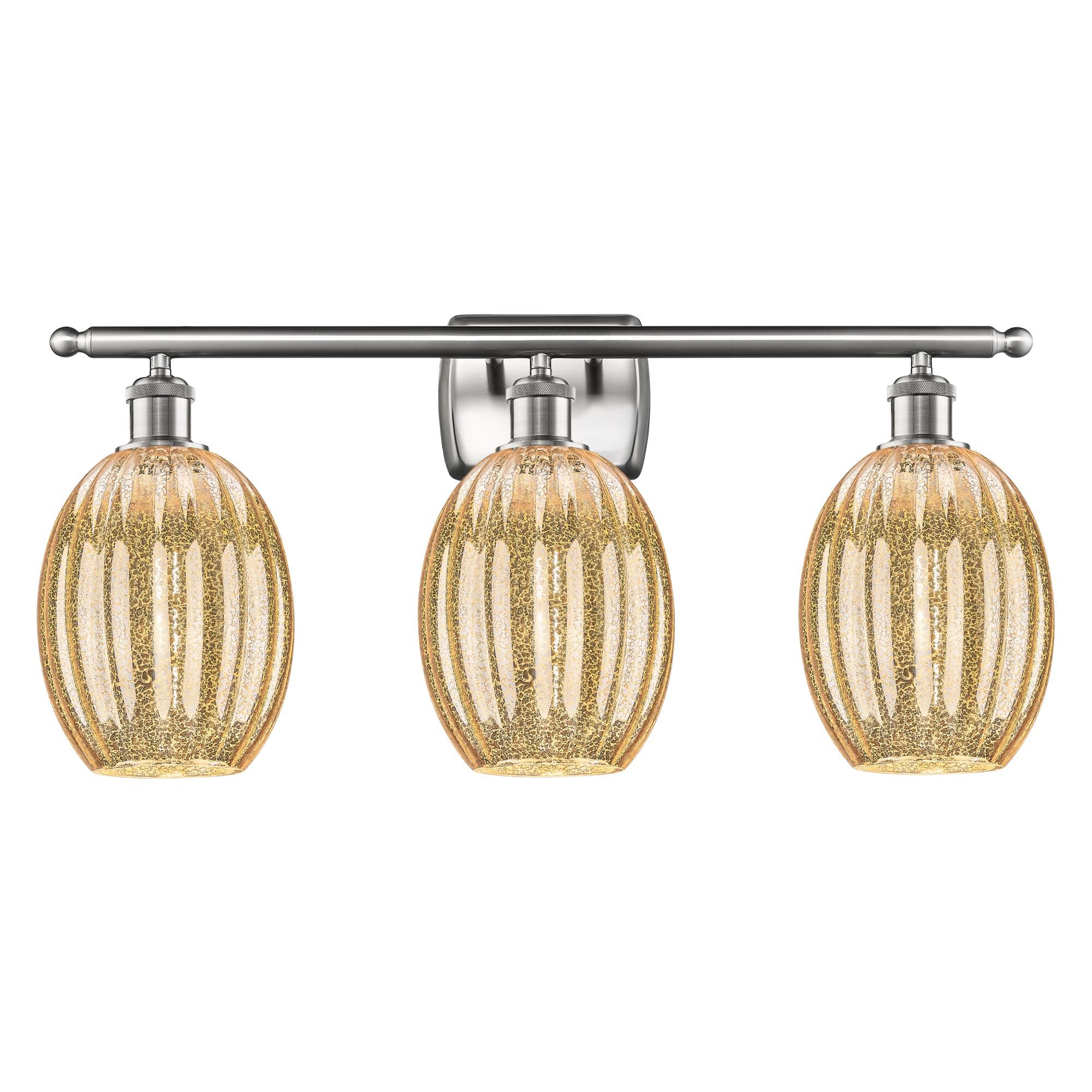 Shown in Brushed Satin Nickel finish and Mercury glass