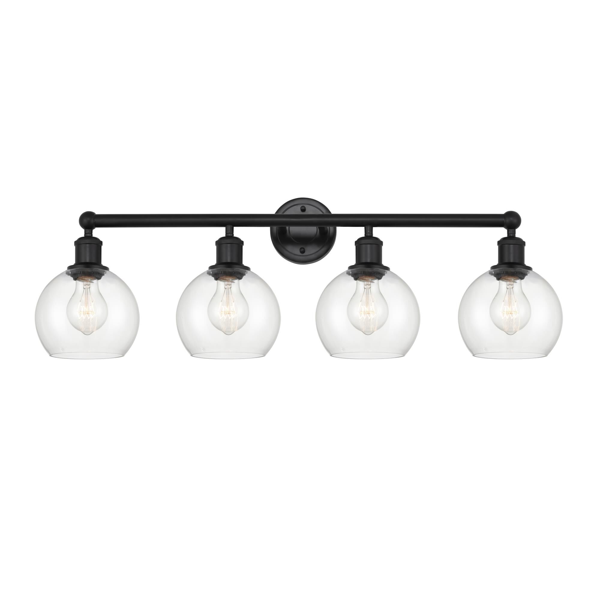 Shown in Matte Black, Clear finish and Clear glass and Clear Glass shade
