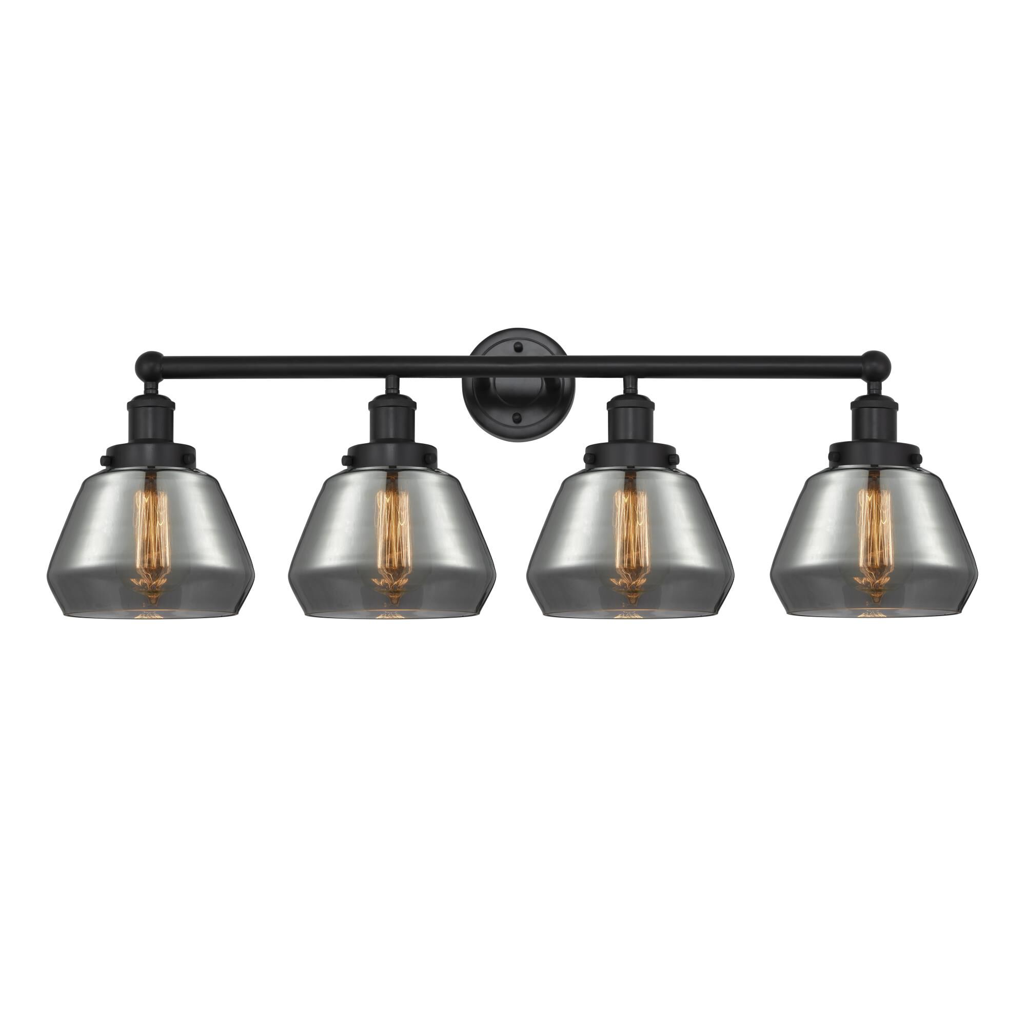 Shown in Matte Black, Plated Smoke finish and Plated Smoke glass and Plated Smoke Glass shade