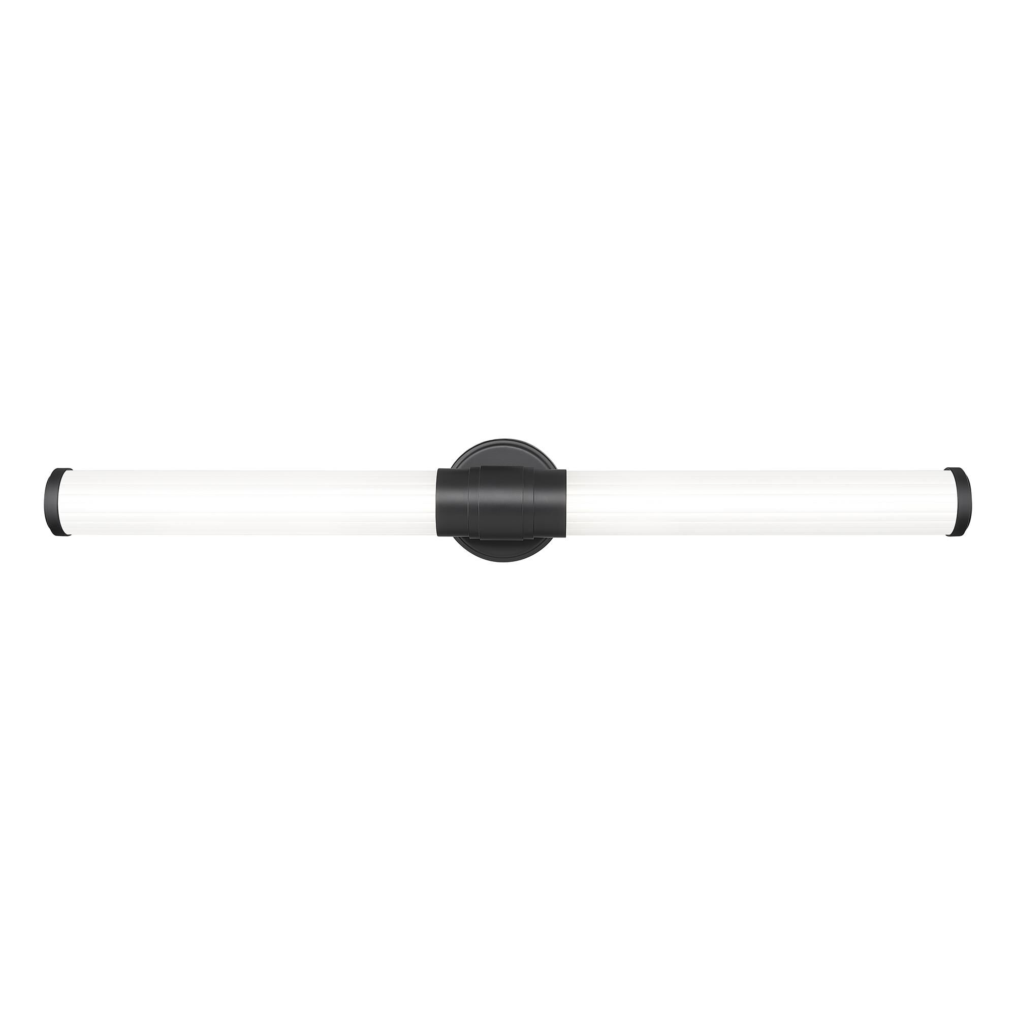 Shown in Matte Black finish and Opal White glass and Opal White shade