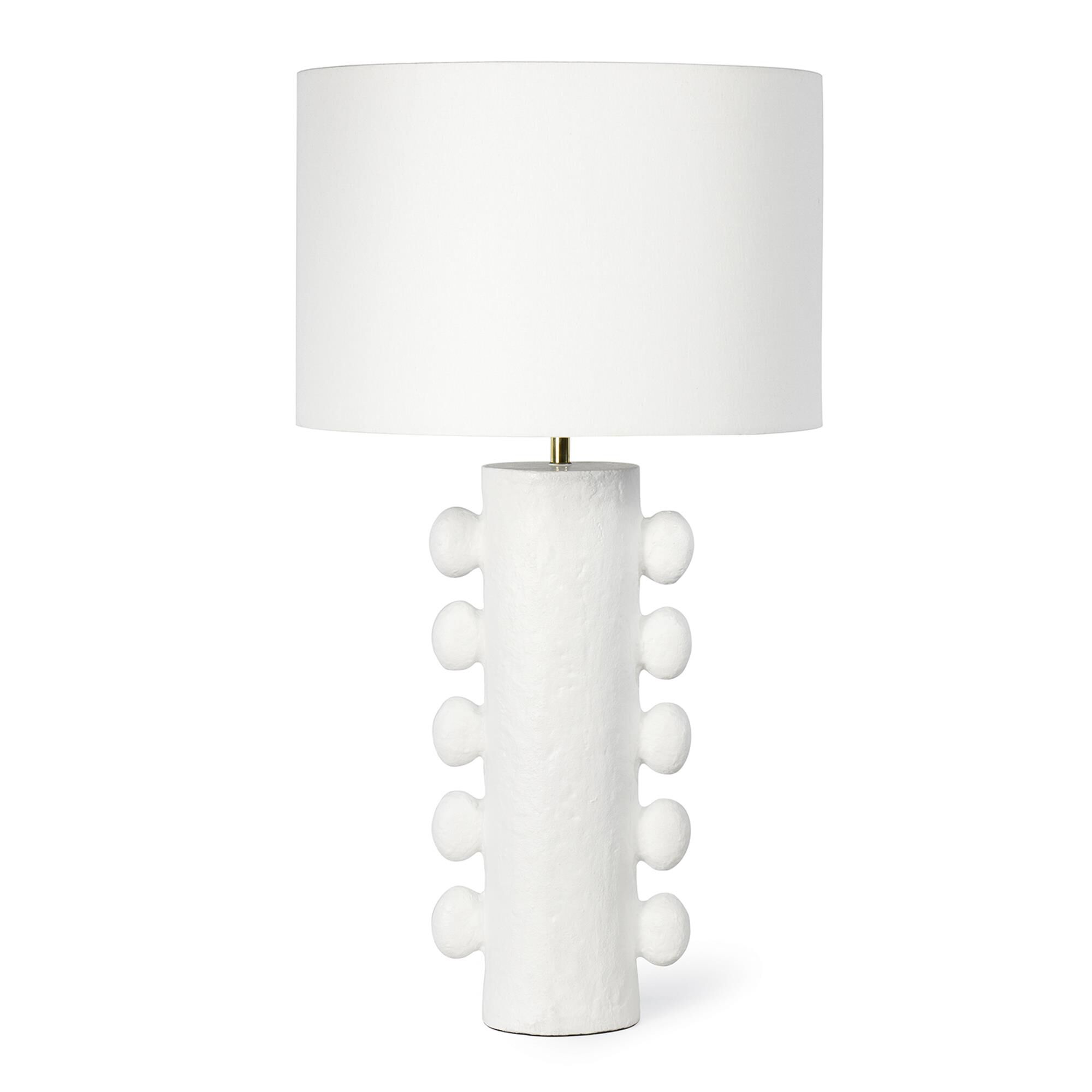 Shown in White finish and Linen shade