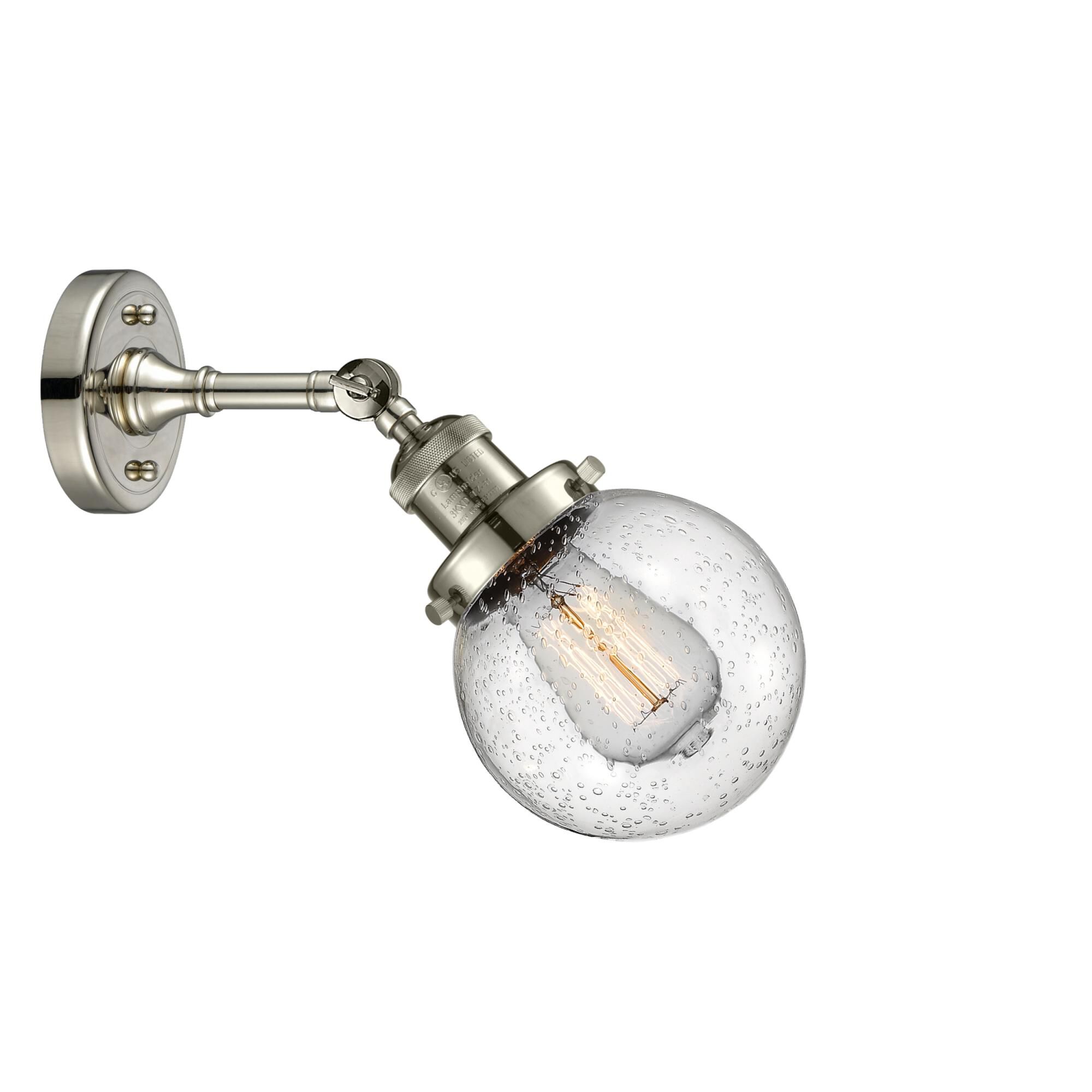 Shown in Polished Nickel finish and Seedy glass and No Accent accent