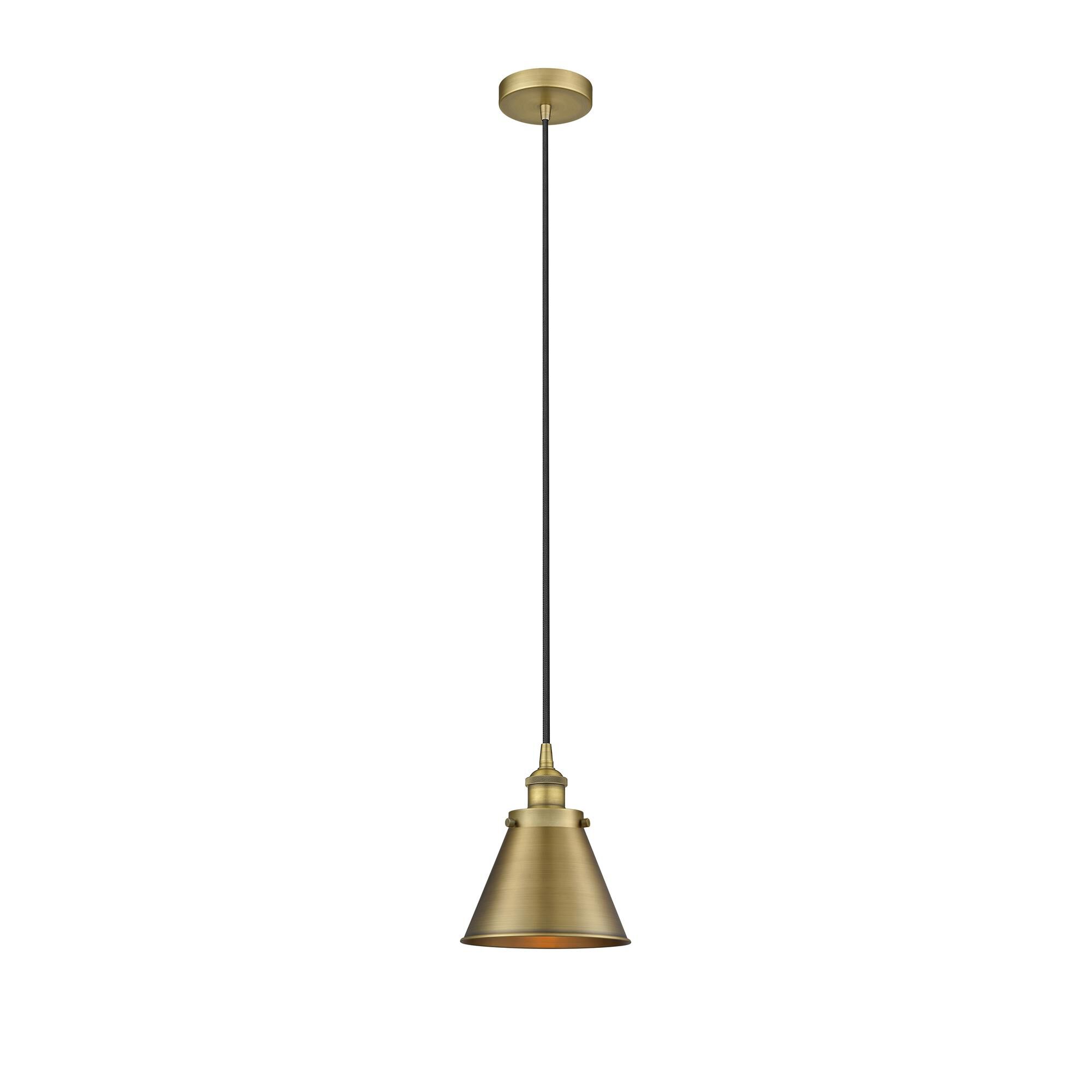 Shown in Brushed Brass finish and Brushed Brass shade