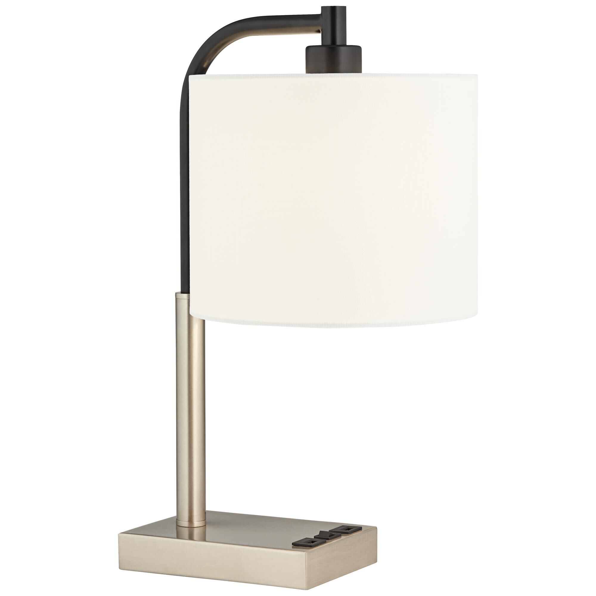 Shown in Brushed Nickel/Brushed Steel finish and Linen shade
