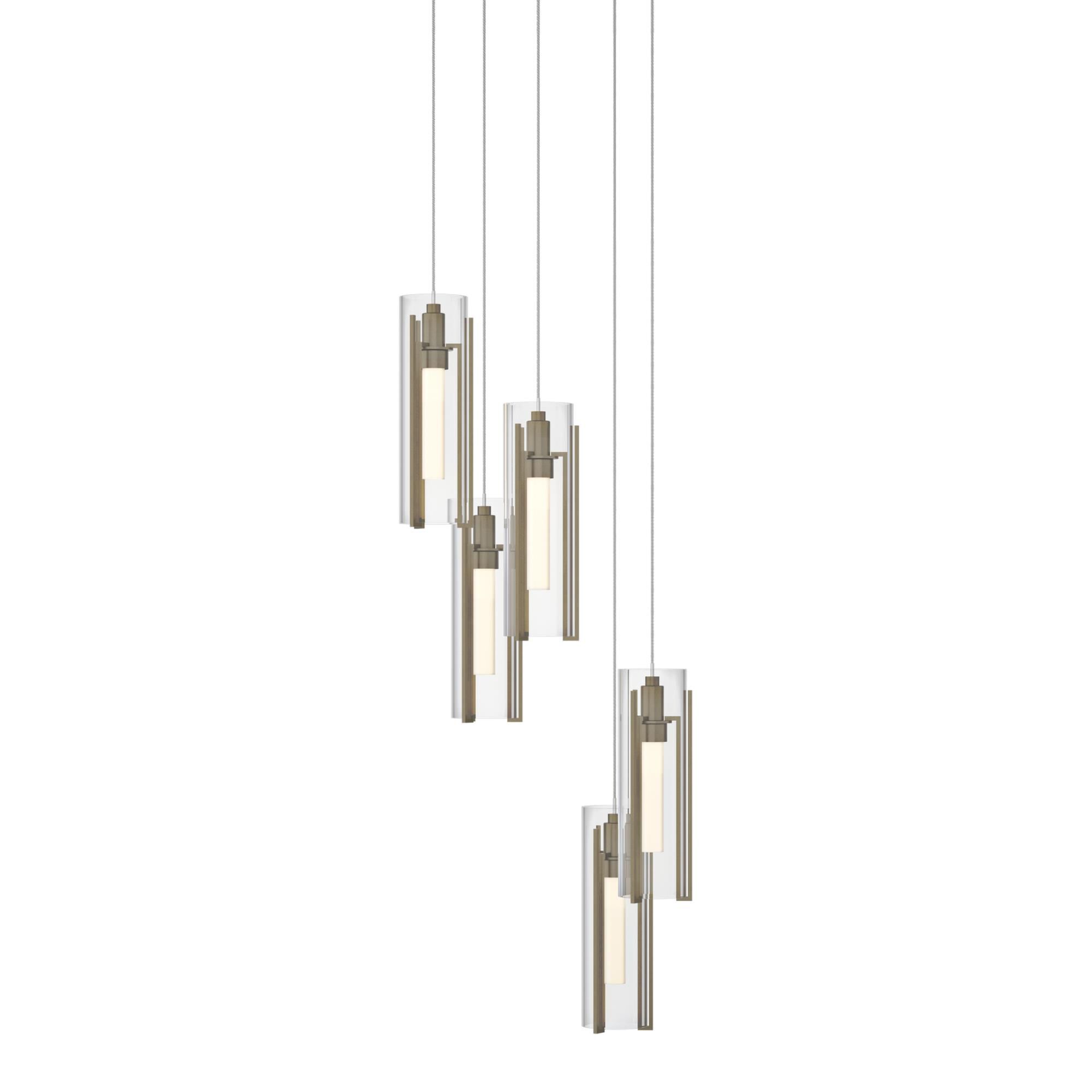 Exos Glass 14 Inch Multi Light Pendant by Hubbardton Forge