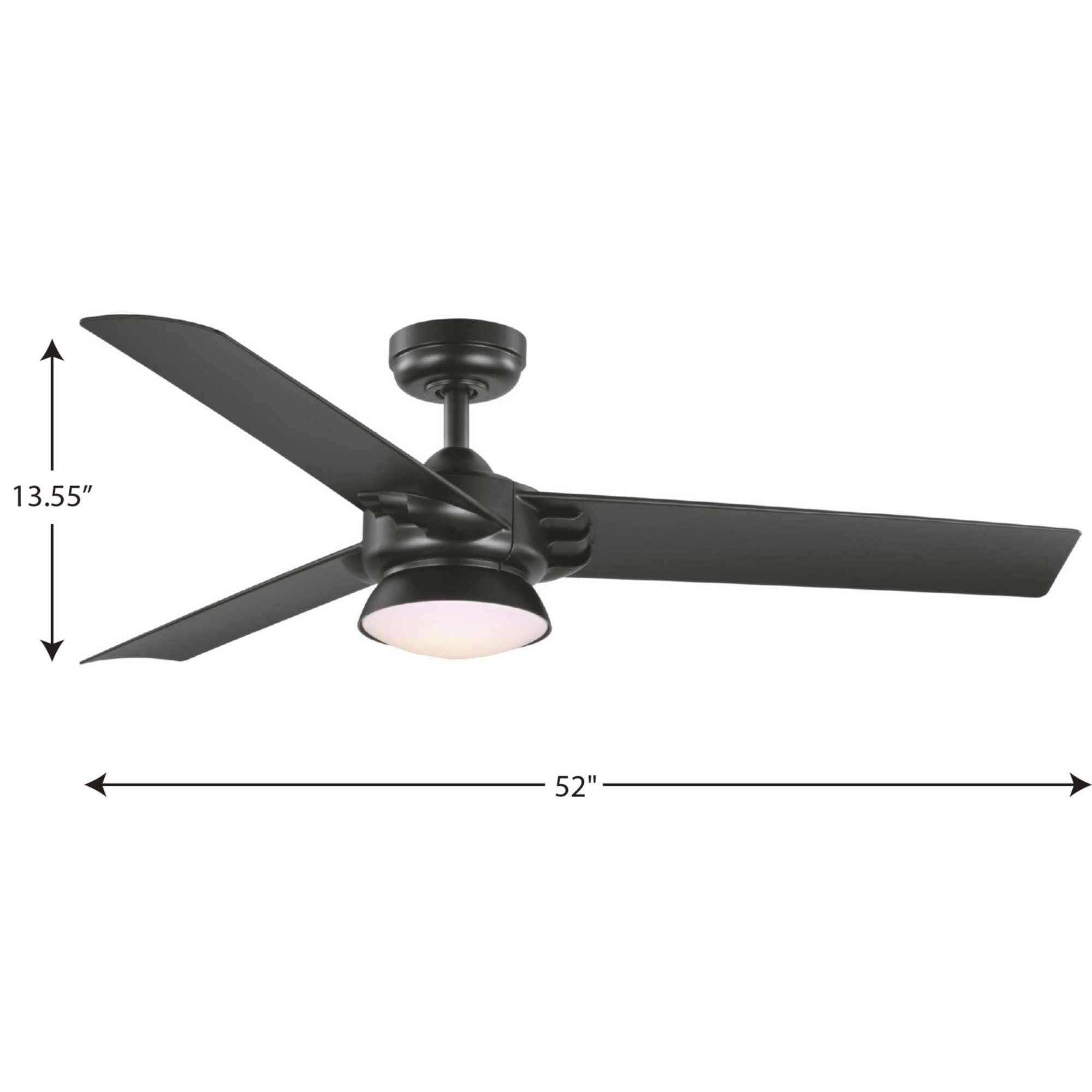 Edwidge 52 Inch Ceiling Fan with Light Kit by Progress Lighting