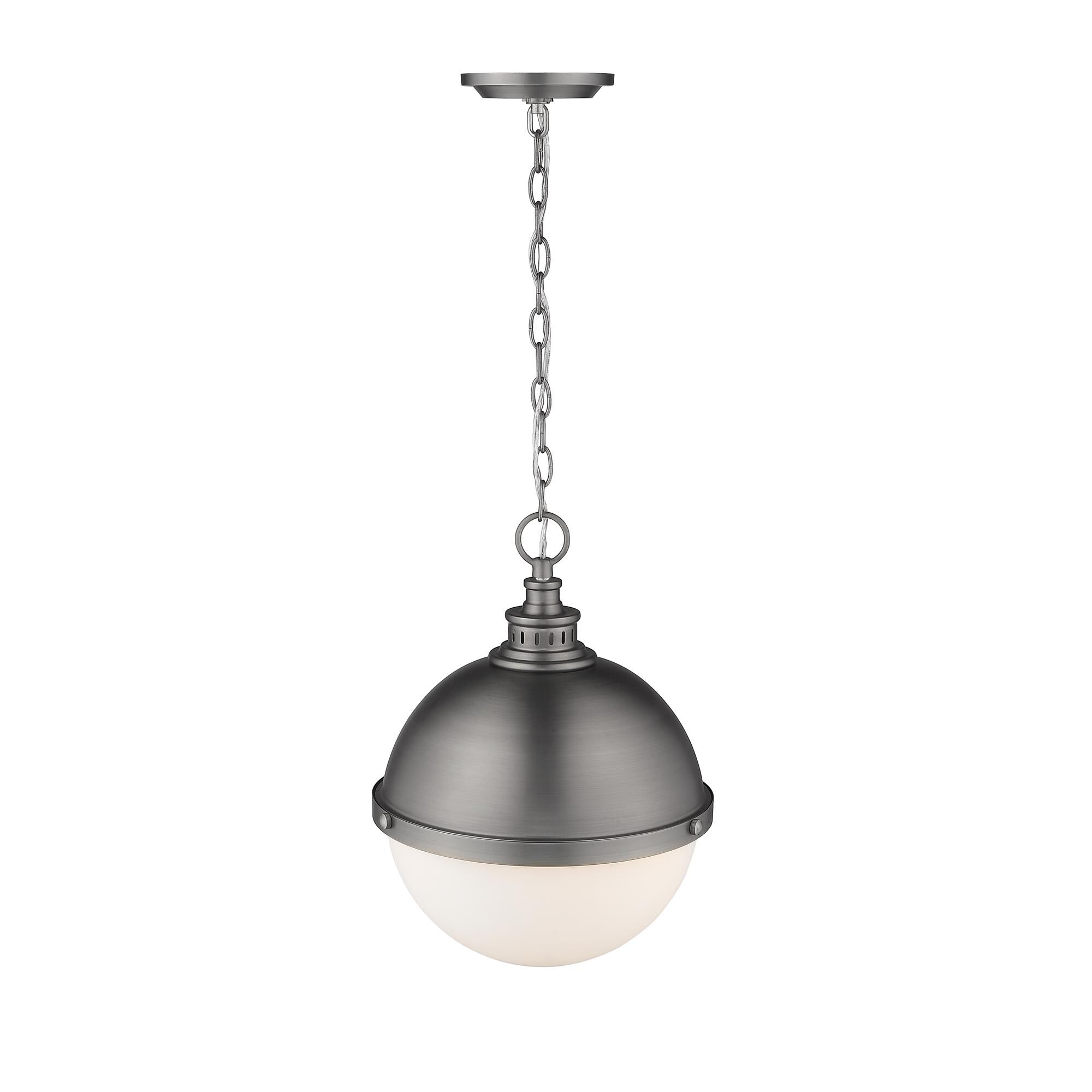 Shown in Antique Nickel finish and Glass shade