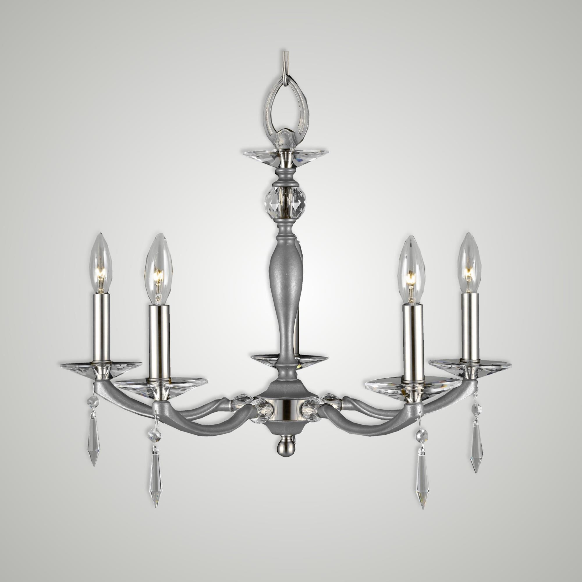 Kensington 18 Inch 5 Light Mini Chandelier by American Brass and Crystal