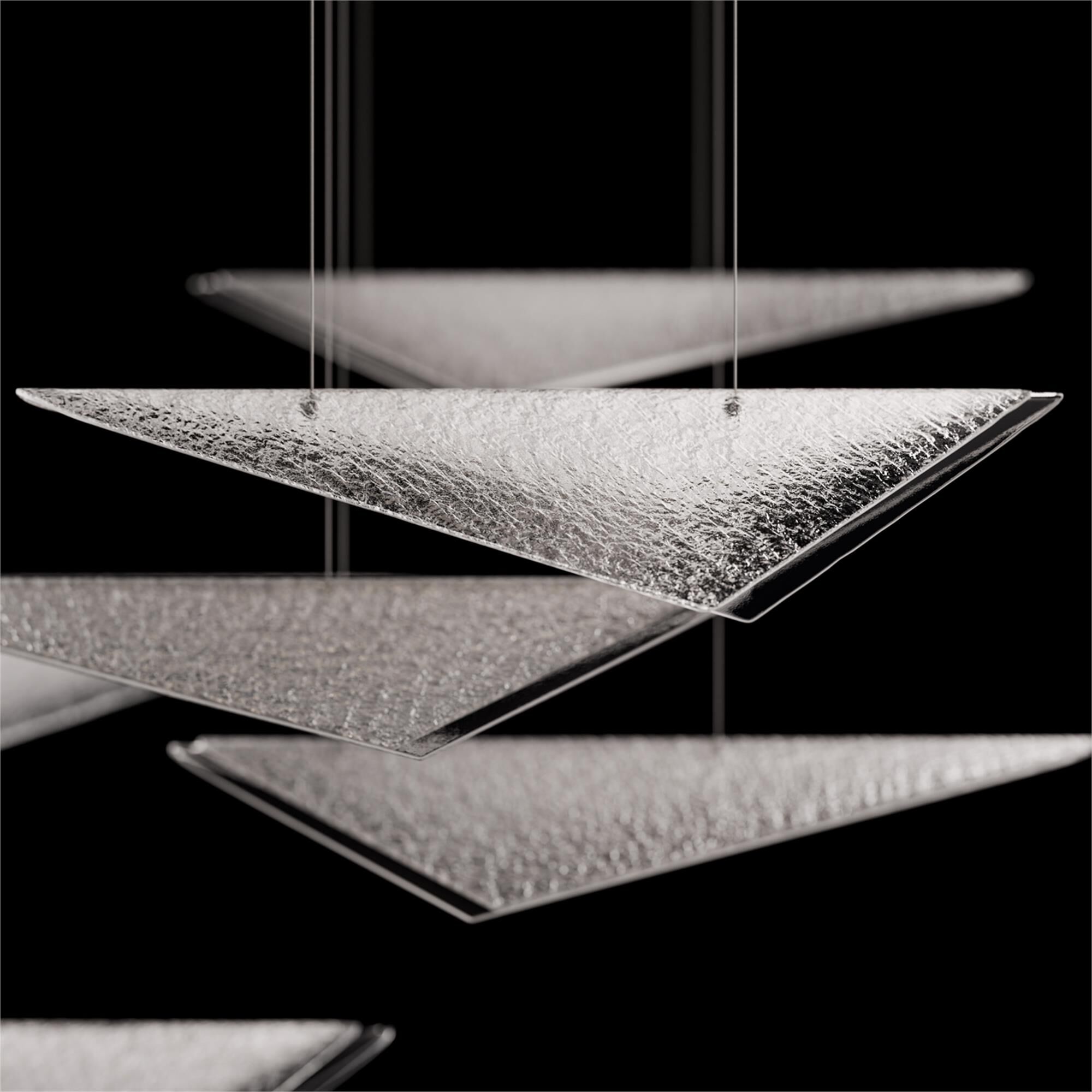 Shown in Silver finish and Clear Hammered glass