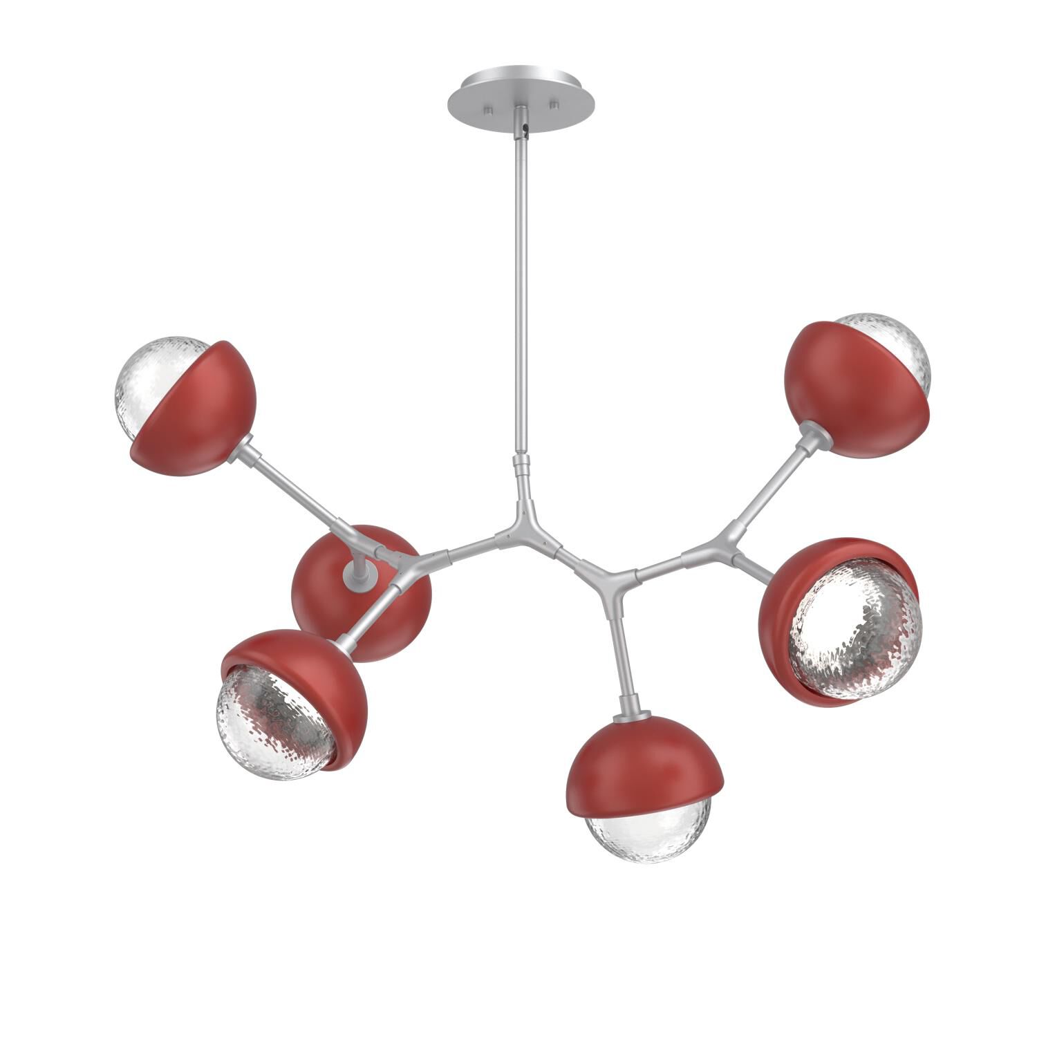 Shown in Classic Silver finish and Clear glass and Cinnamon Red accent