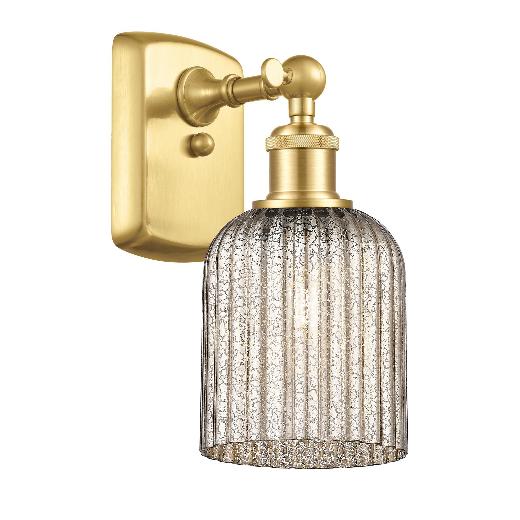 Shown in Satin Gold finish and Mercury shade