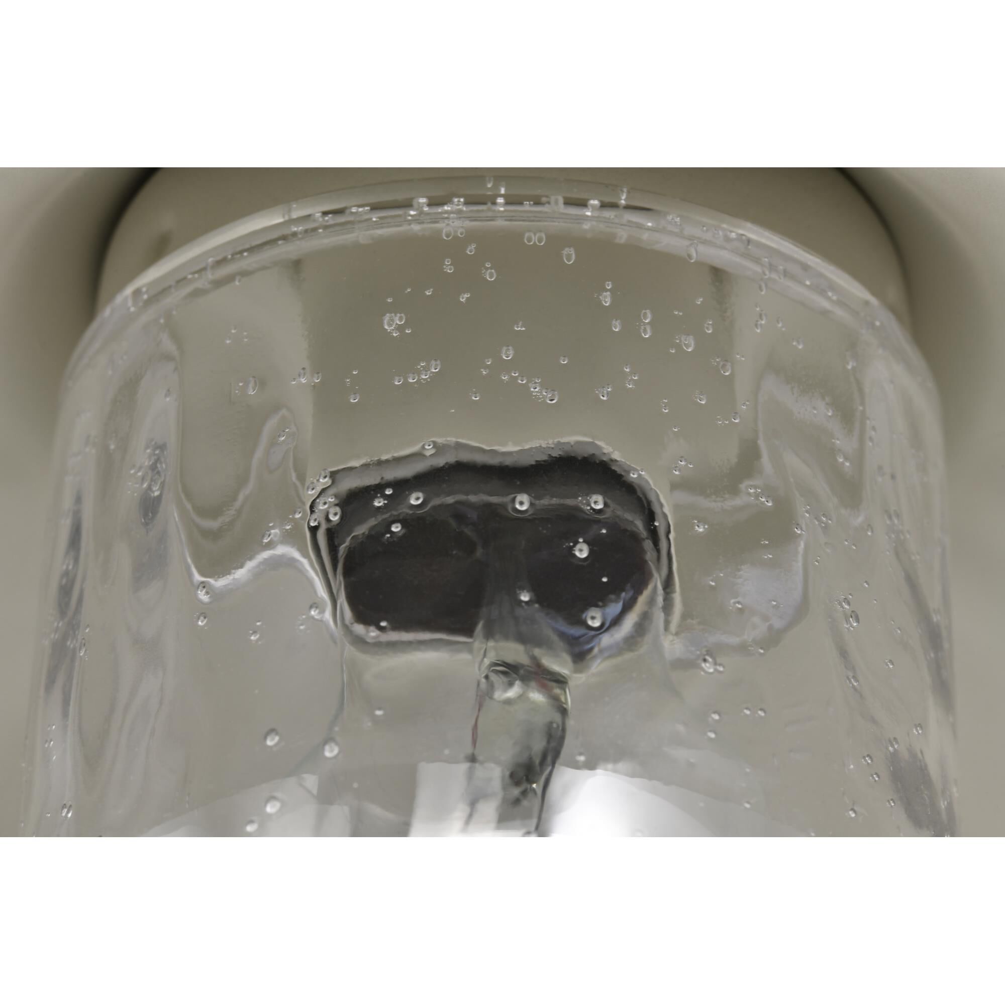 Shown in White finish and Clear Seeded glass