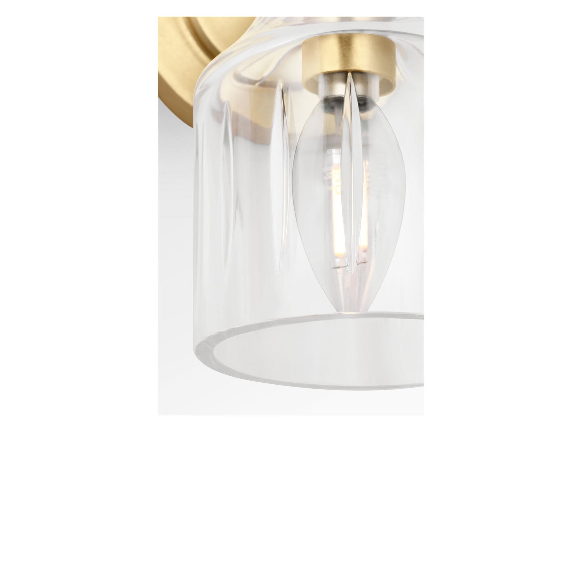 Shown in Gild finish and Hand Cut Clear glass