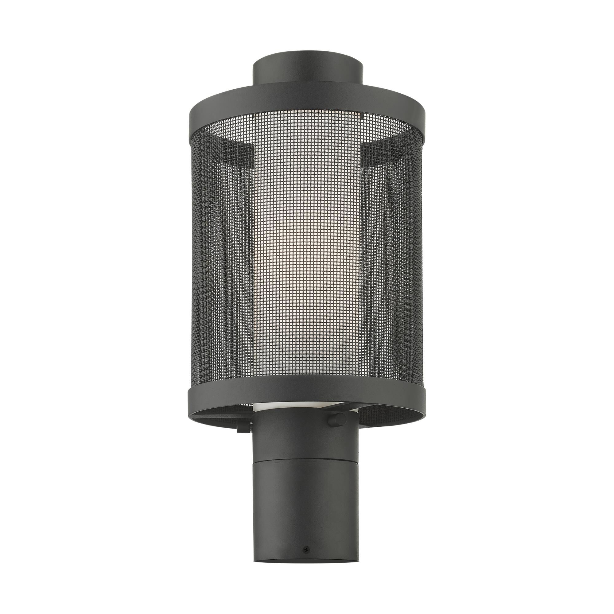 Shown in Textured Black finish and Textured Black Stainless Steel Mesh With Satin Opal White glass and Textured Black Stainless Steel Mesh With Satin Opal White Glass shade
