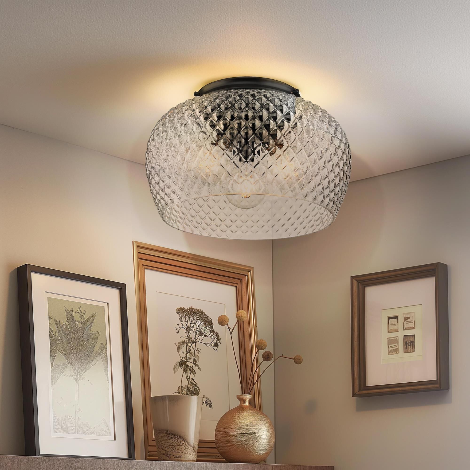 Adeline 14 Inch Semi Flush Mount by Golden Lighting