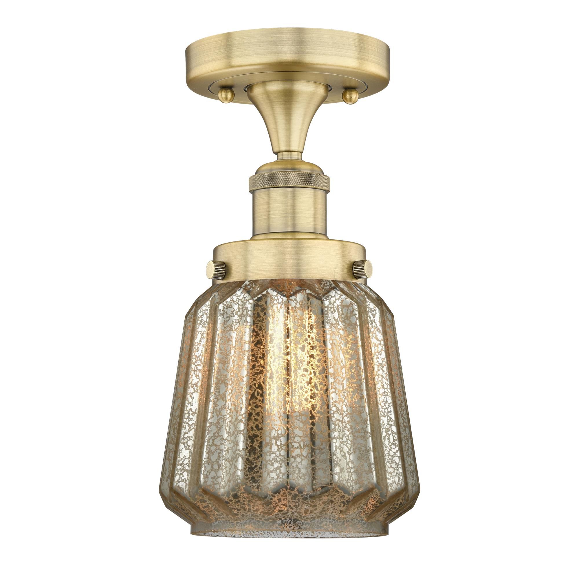 Shown in Brushed Brass finish and Mercury glass