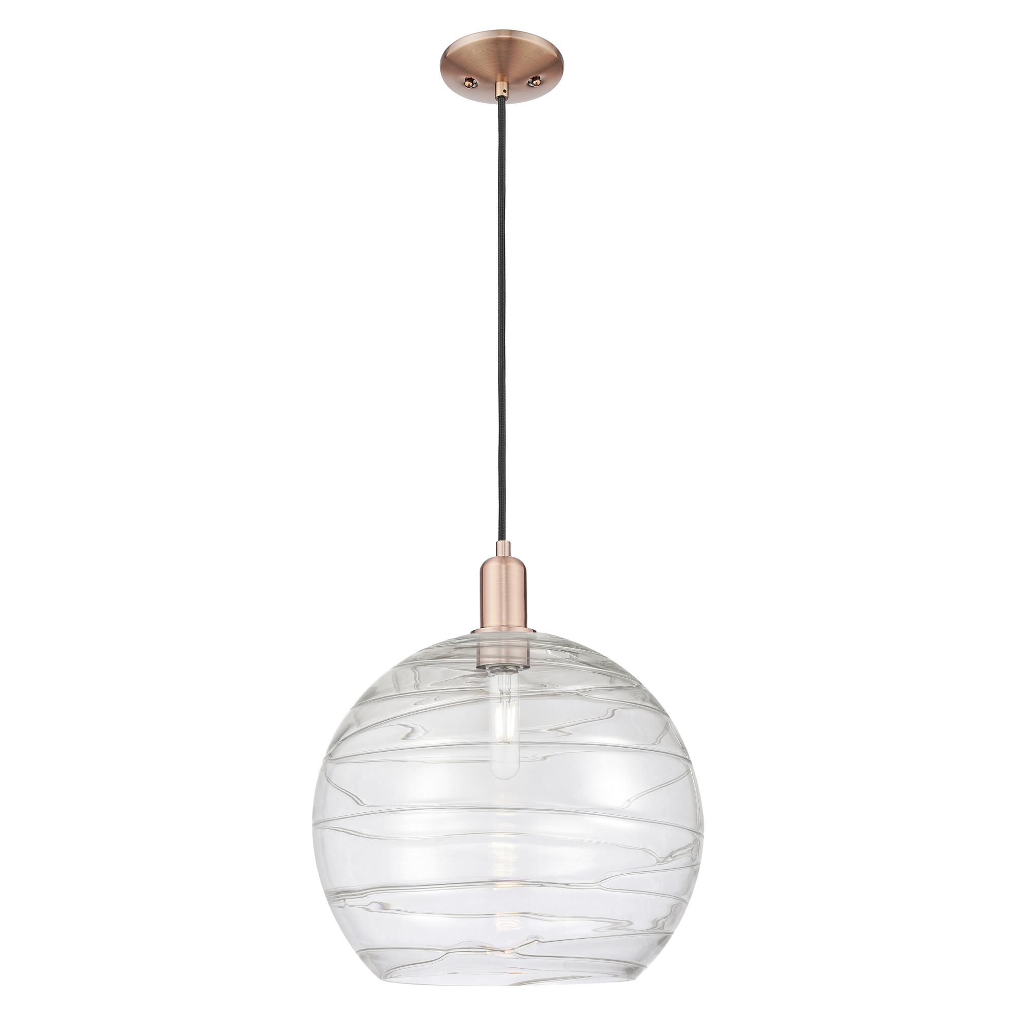 Shown in Antique Copper finish and Seedy glass