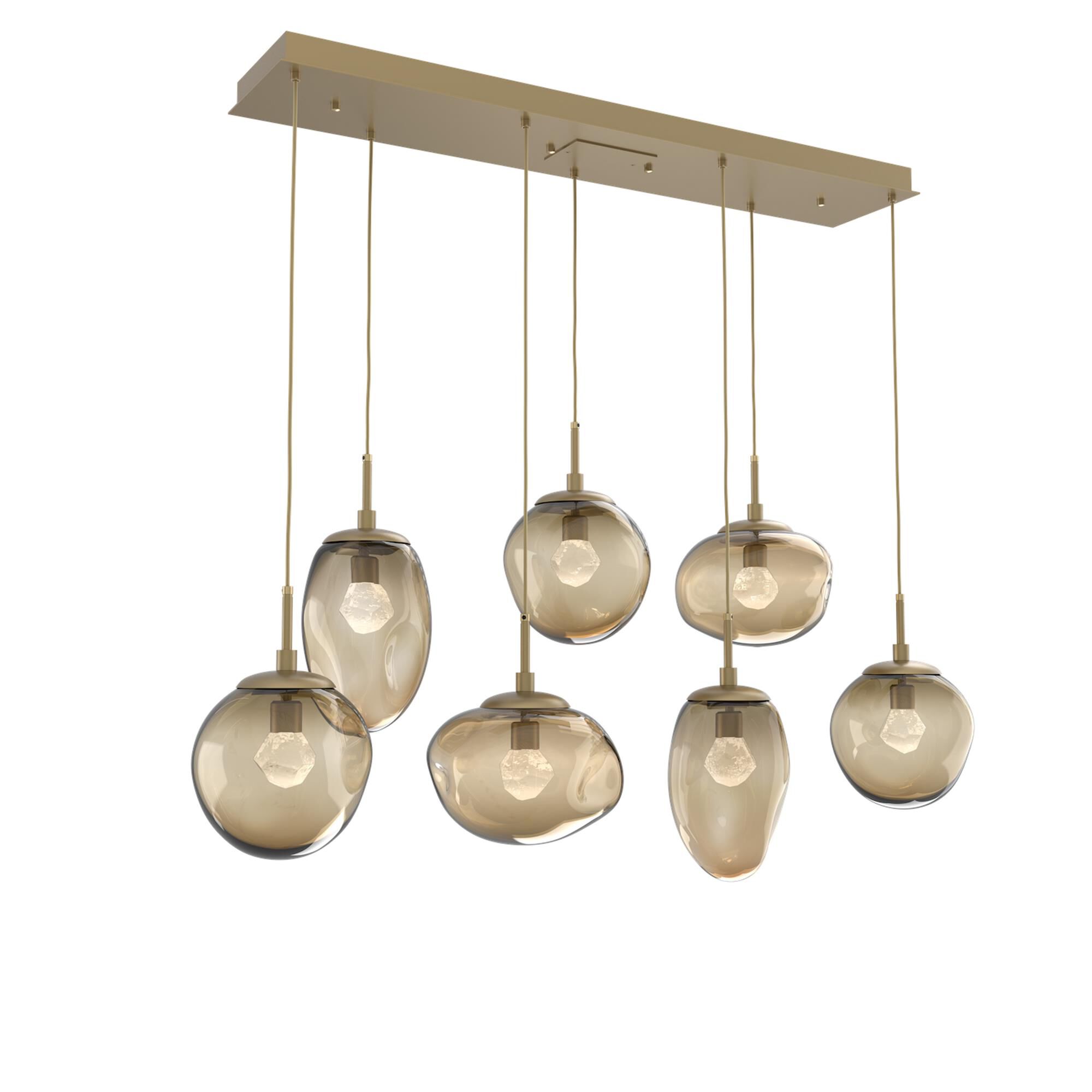 Shown in Gilded Brass finish and Zircon Inner Bronze Outer glass