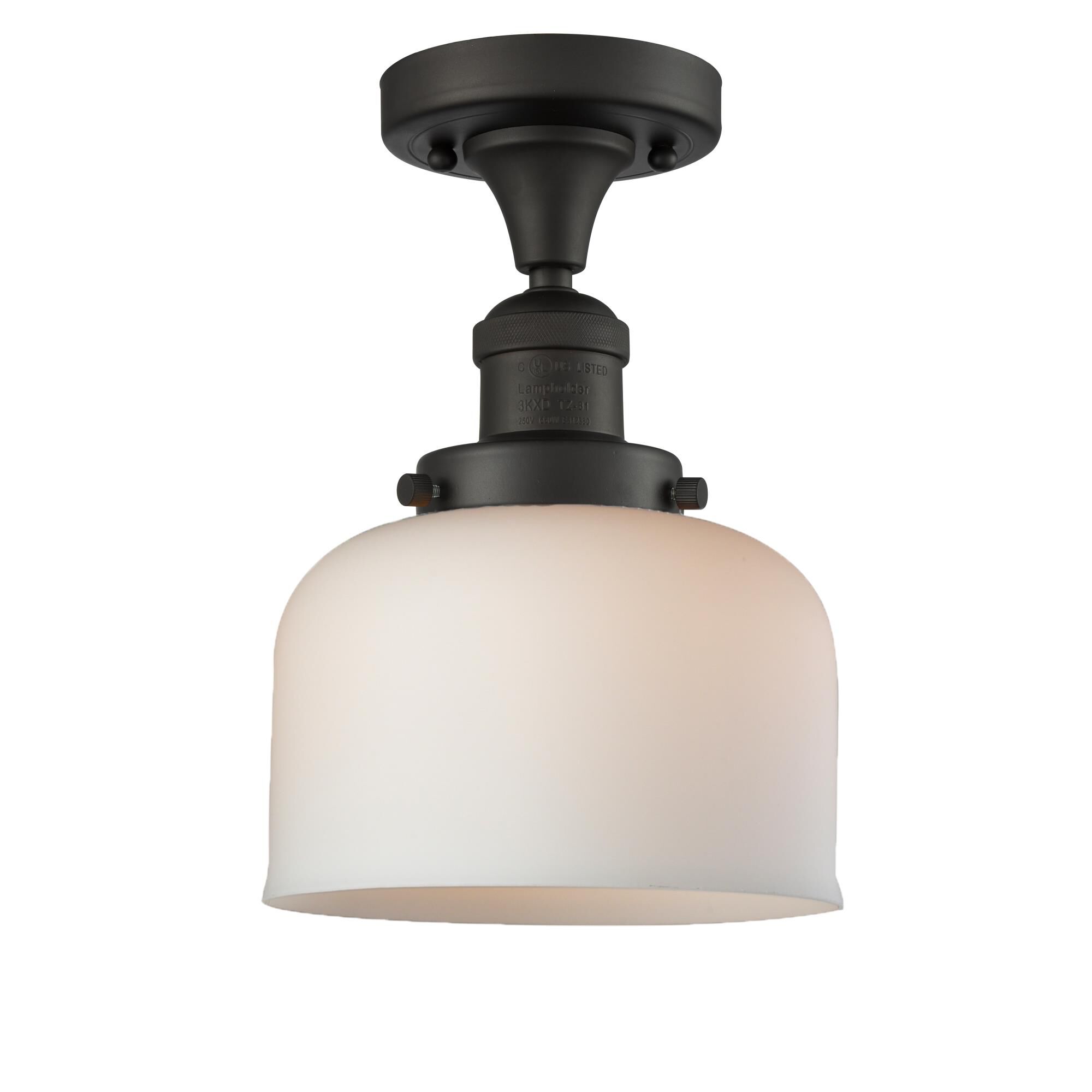 Bruno Marashlian Large Bell 8 Inch 1 Light Semi Flush Mount by Innovations Lighting
