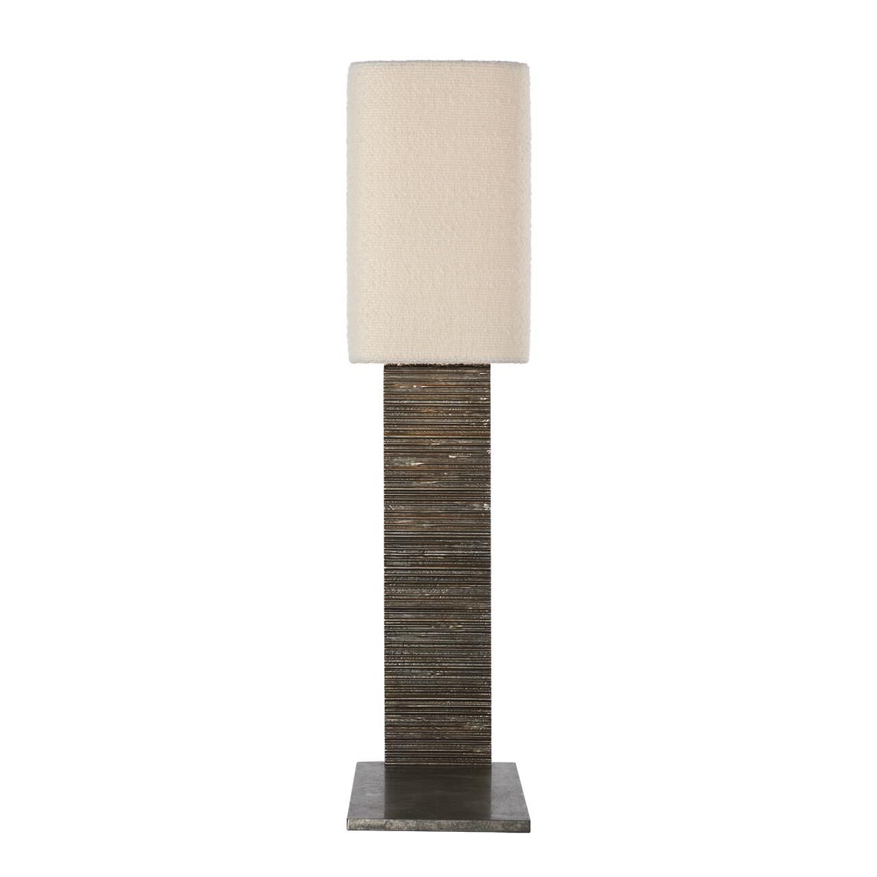 Shown in Ridged Graphite finish and Boucle Rectangle shade