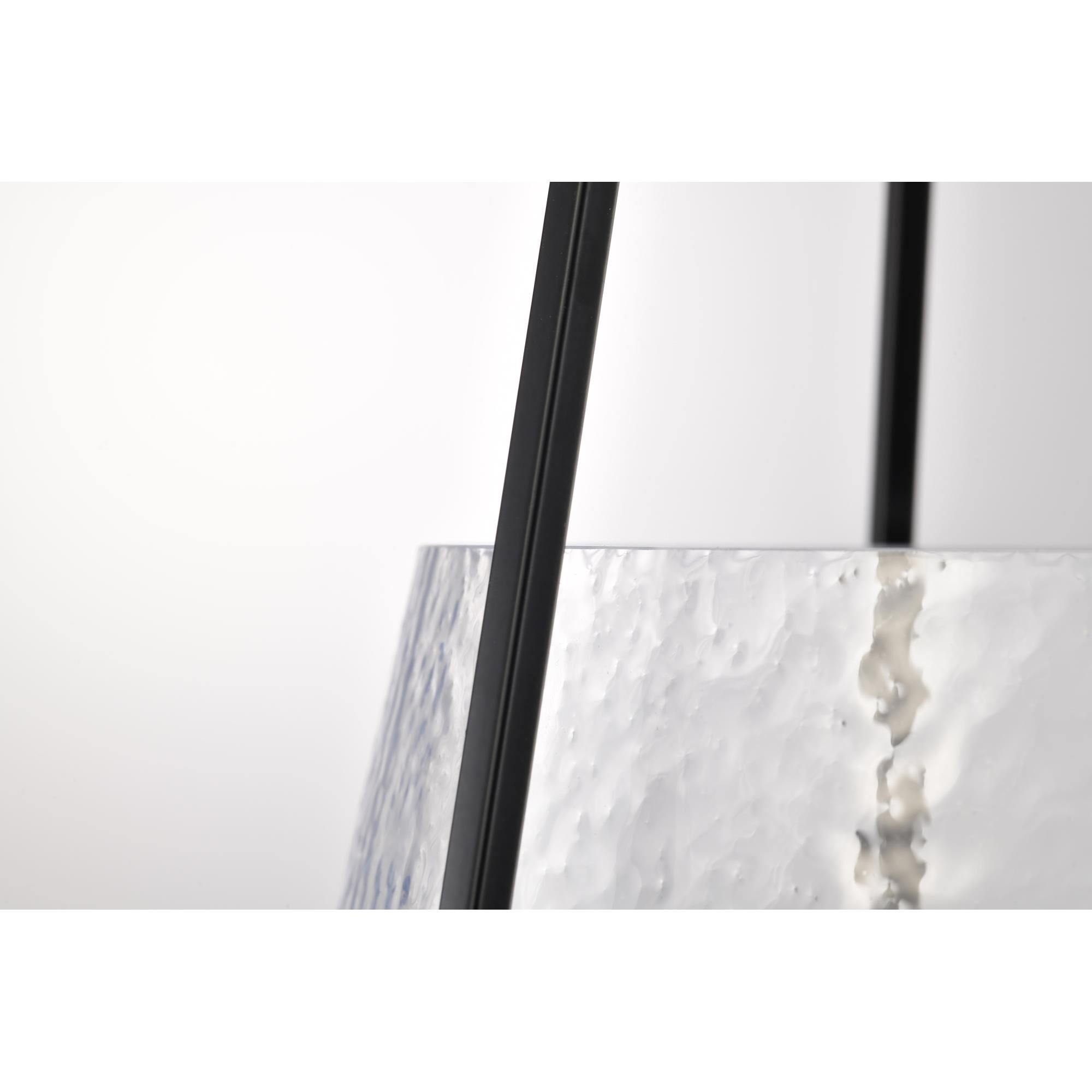 Shown in Black finish and Hammered glass