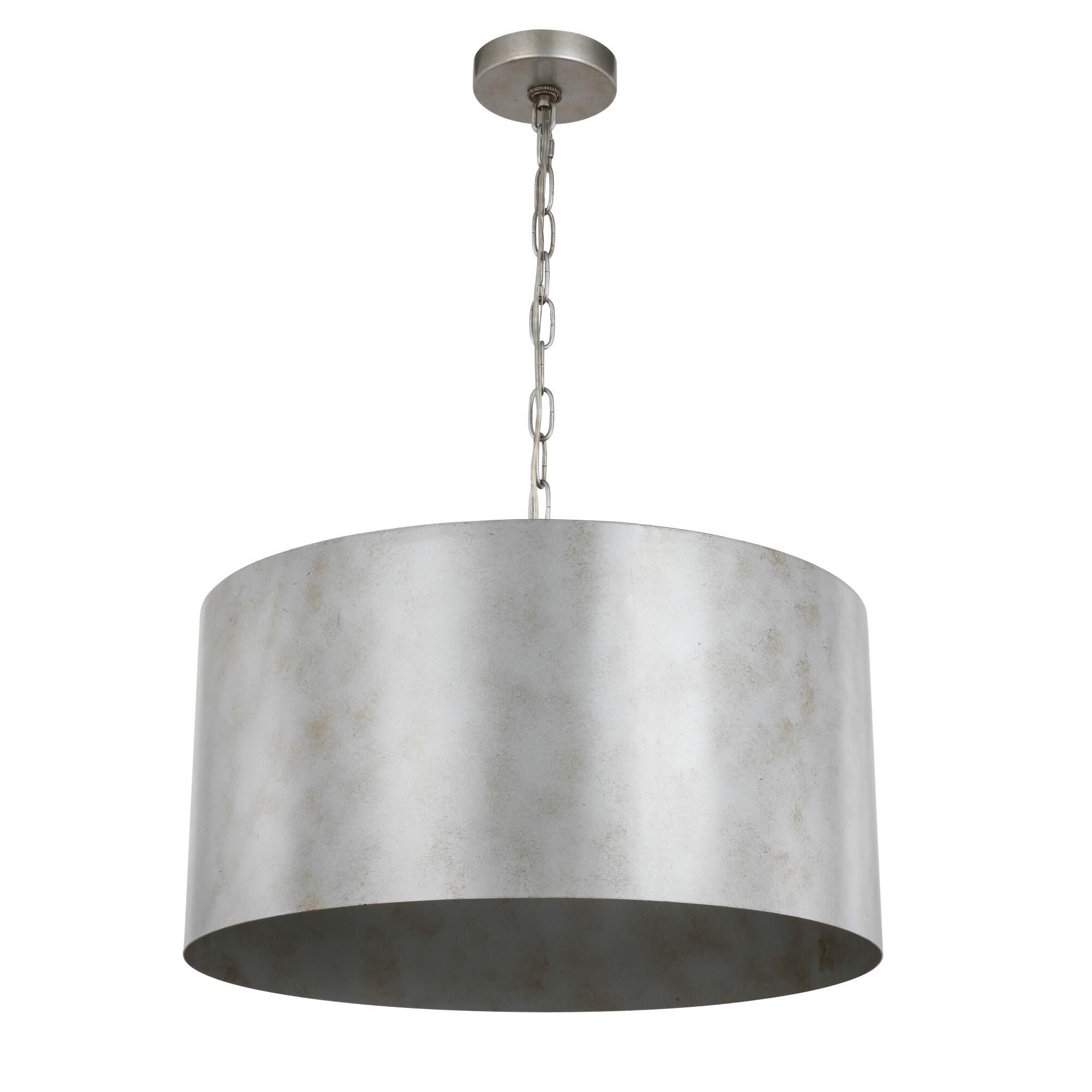 Shown in Vintage Silver finish and Silver Metal shade