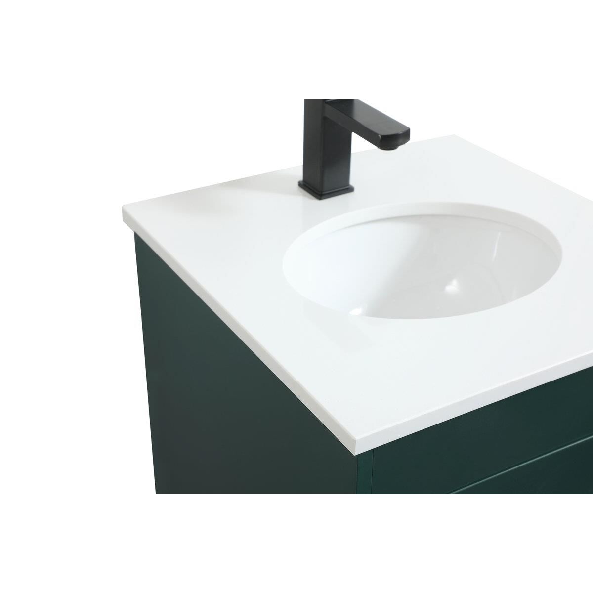 Shown in Green finish and Without Backsplash accent