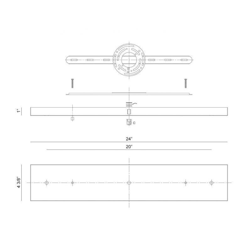 24 Inch Multi Port Canopy by Matteo Lighting