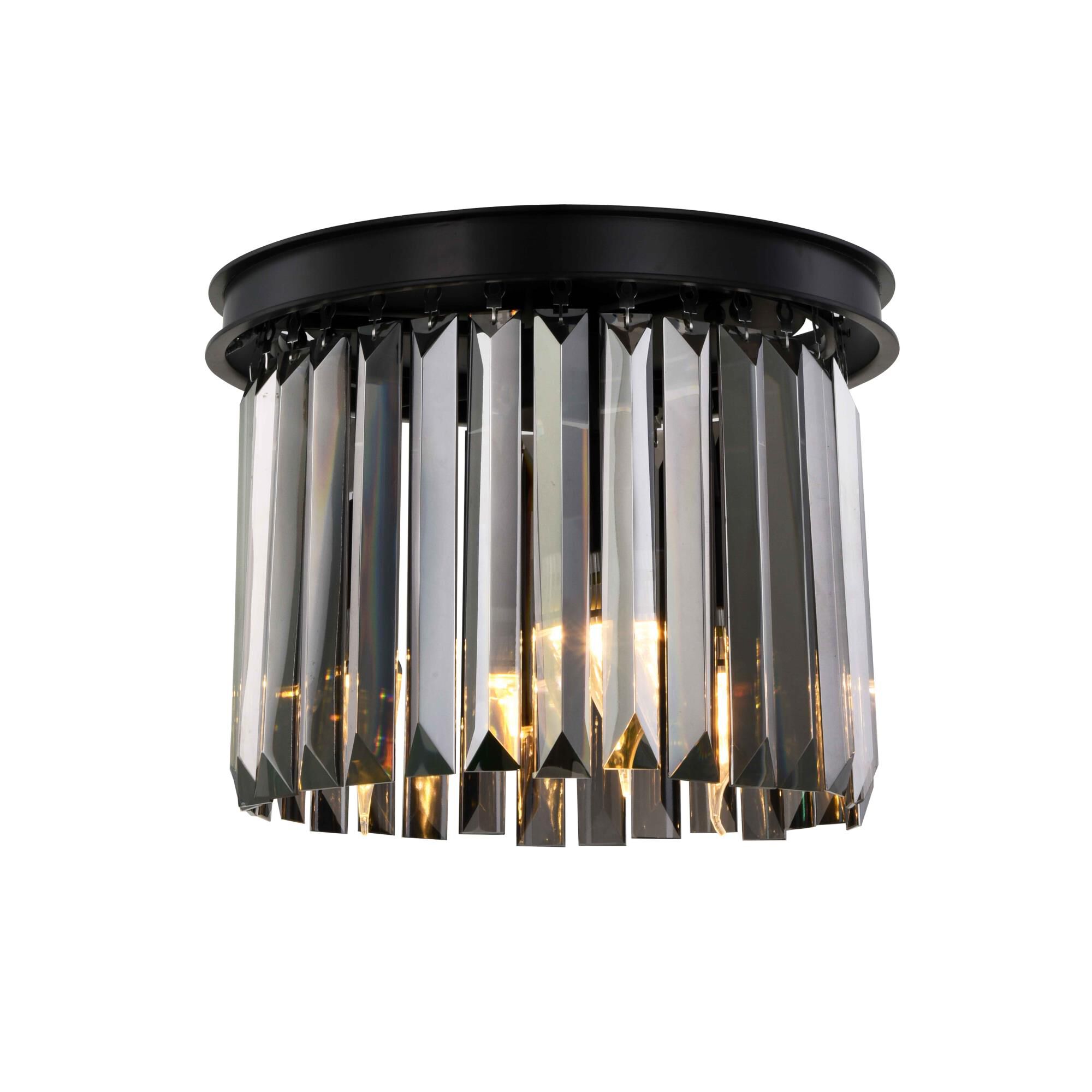 Shown in Matte Black finish and Royal Cut crystal and Silver Shade (Grey) accent