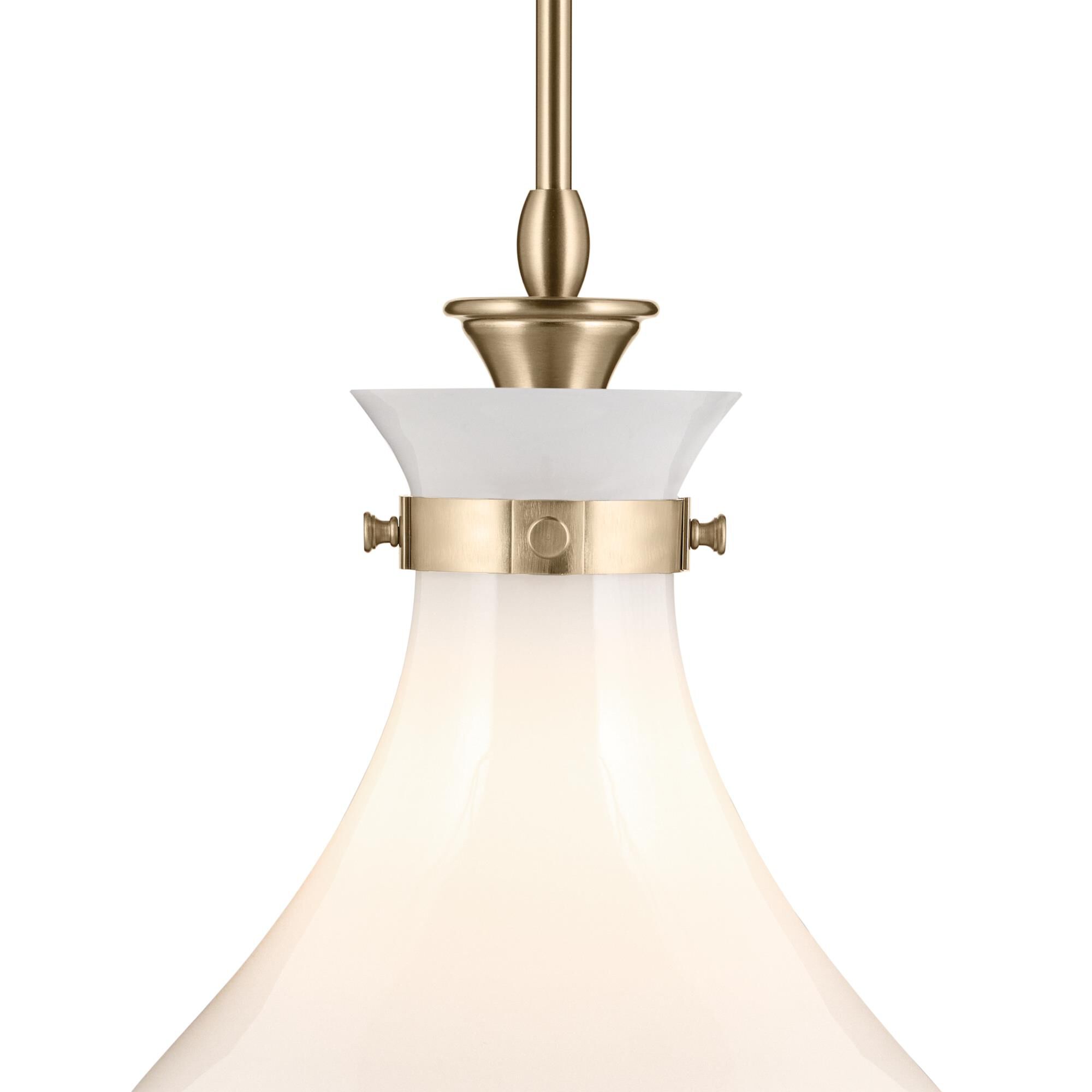 Shown in Champagne Bronze finish and Opal glass