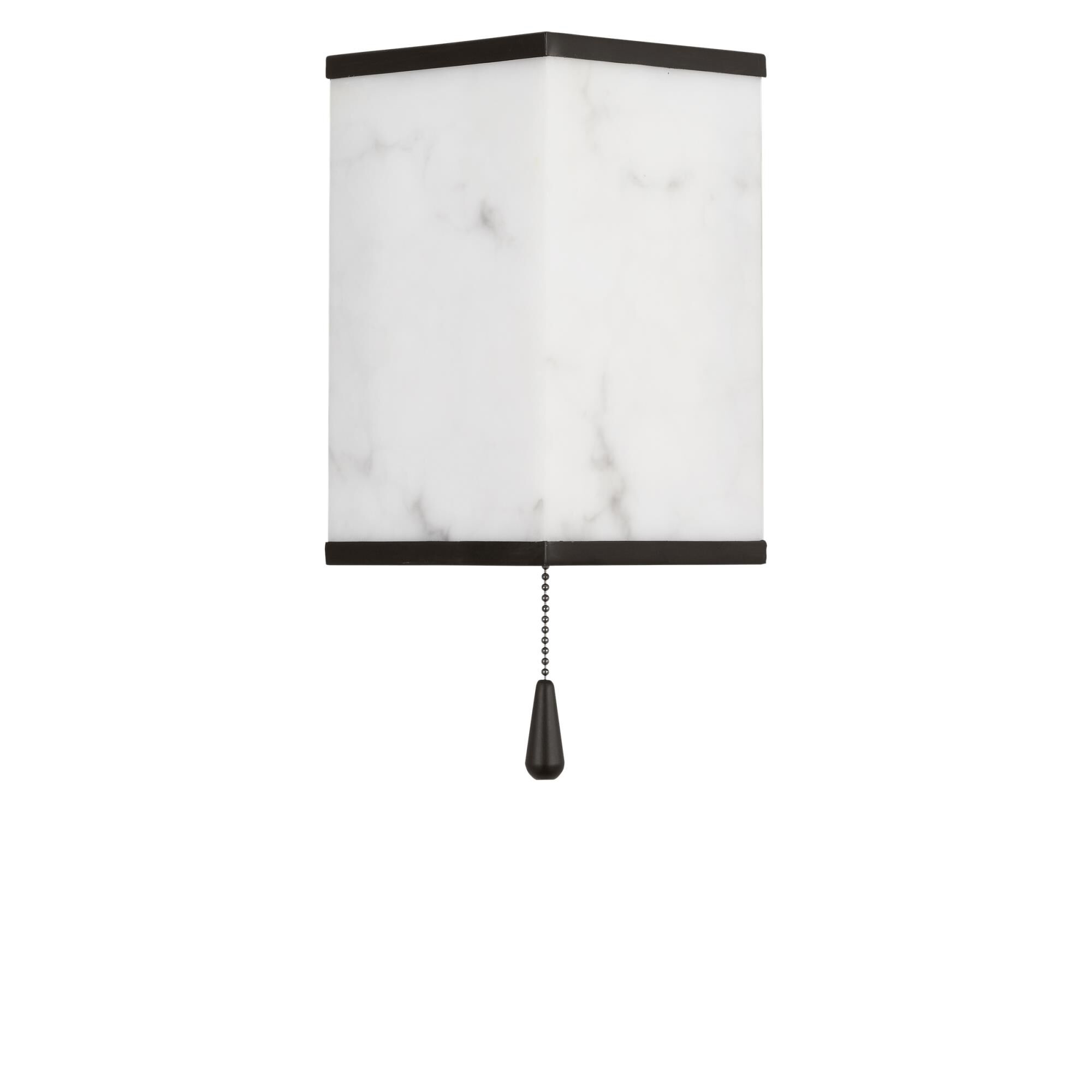 Shown in Aged Iron finish and Faux Alabaster shade