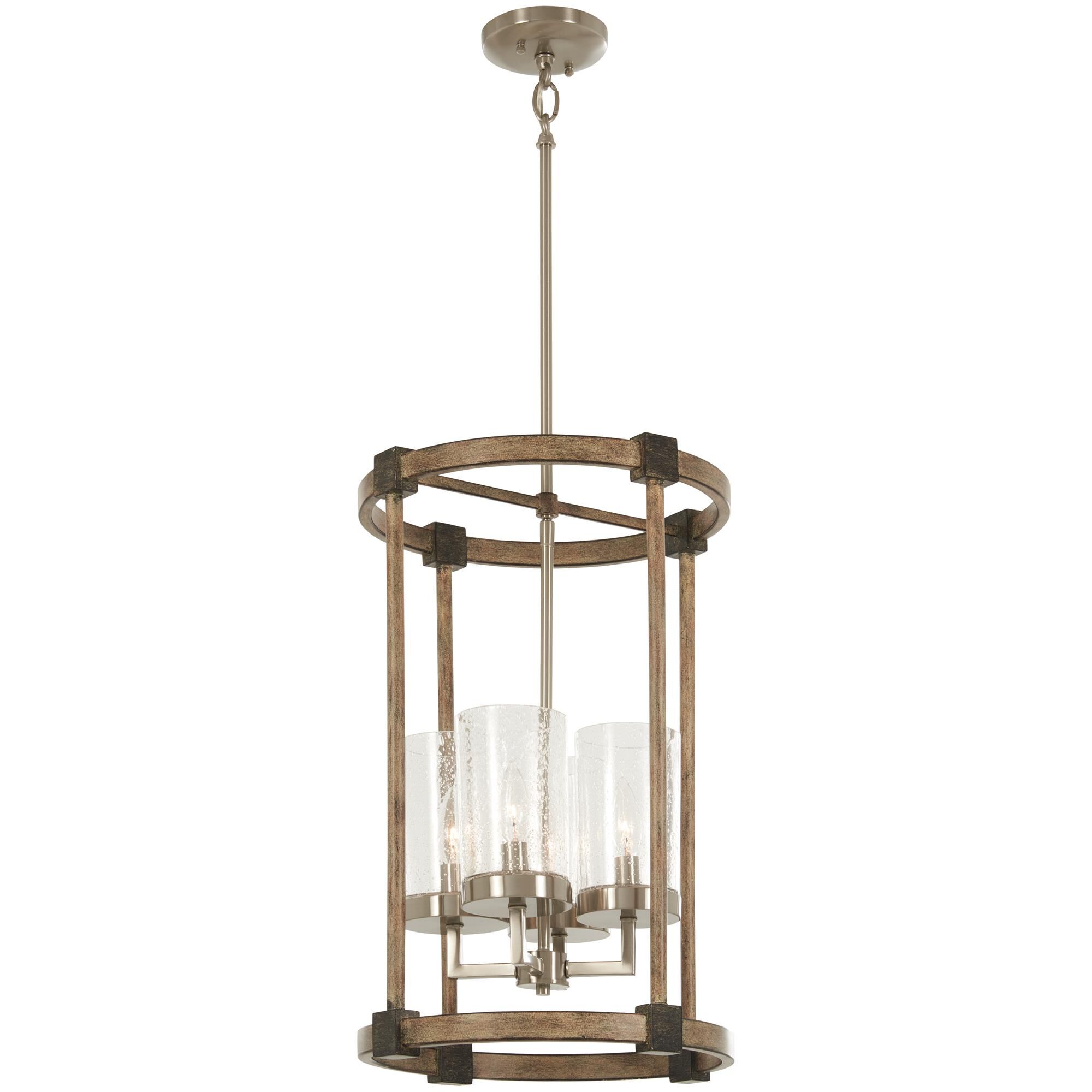 Shown in Stone Grey W/Brushed Nickel finish and Clear Seedy glass