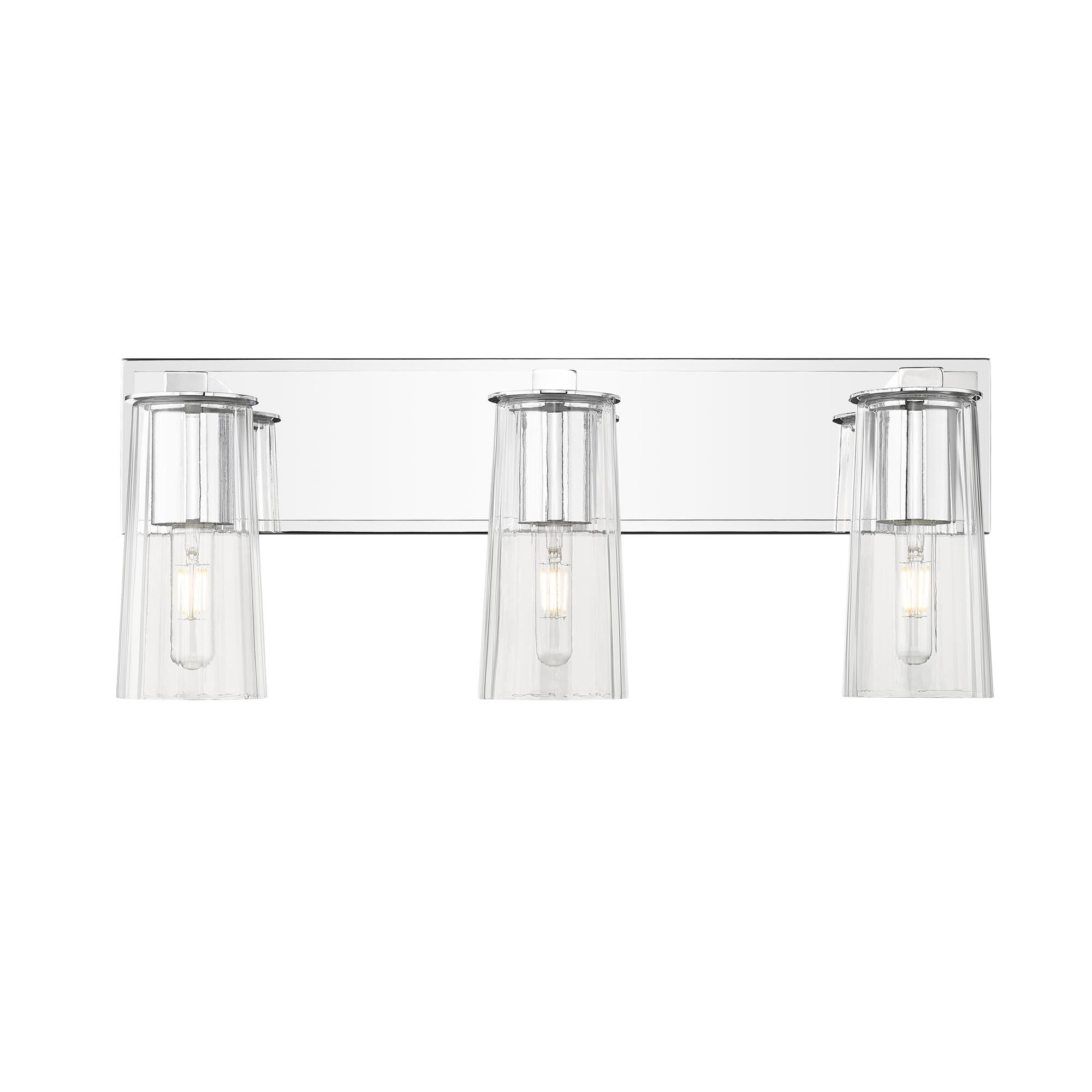 Shown in Chrome finish and Clear glass and Clear shade