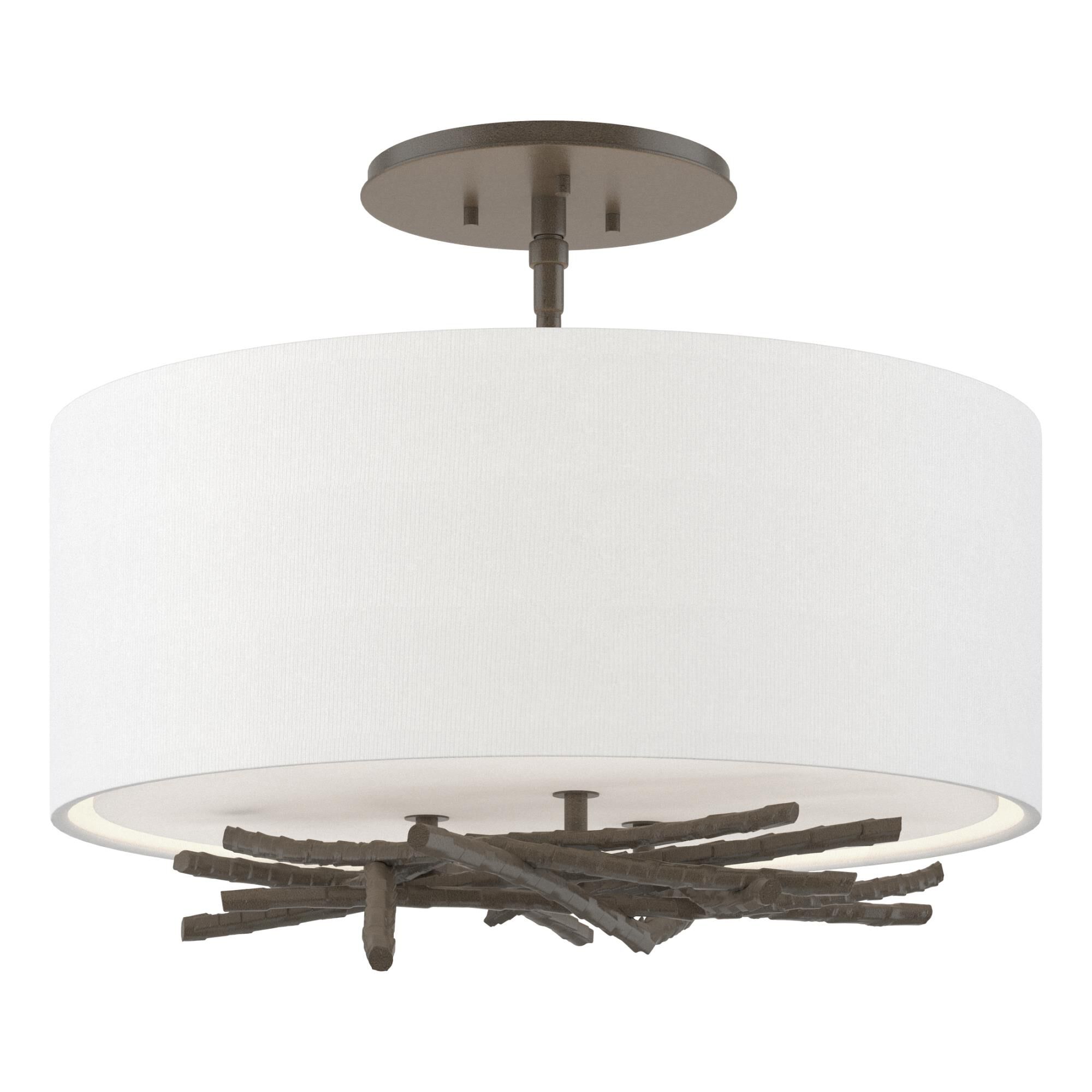 Brindille 15 Inch 3 Light Semi Flush Mount by Hubbardton Forge