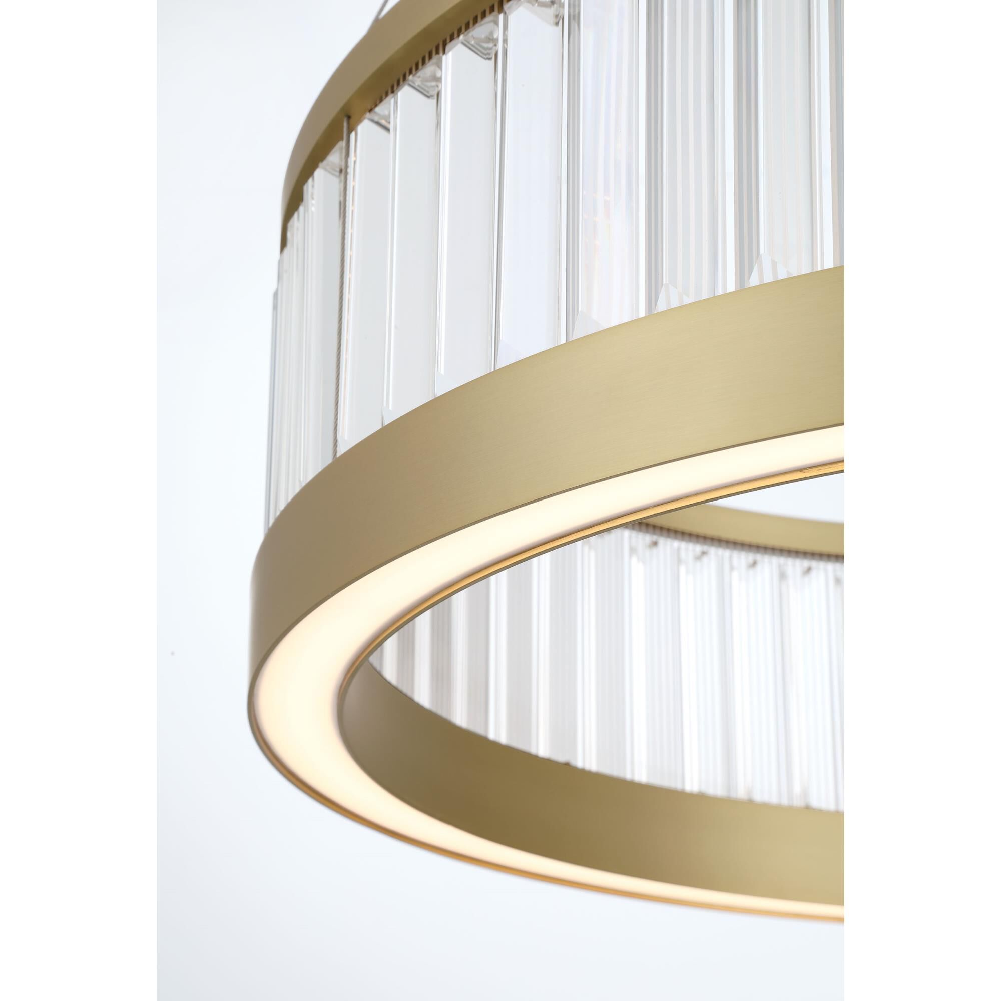 Shown in Gold finish and Clear Crystal glass