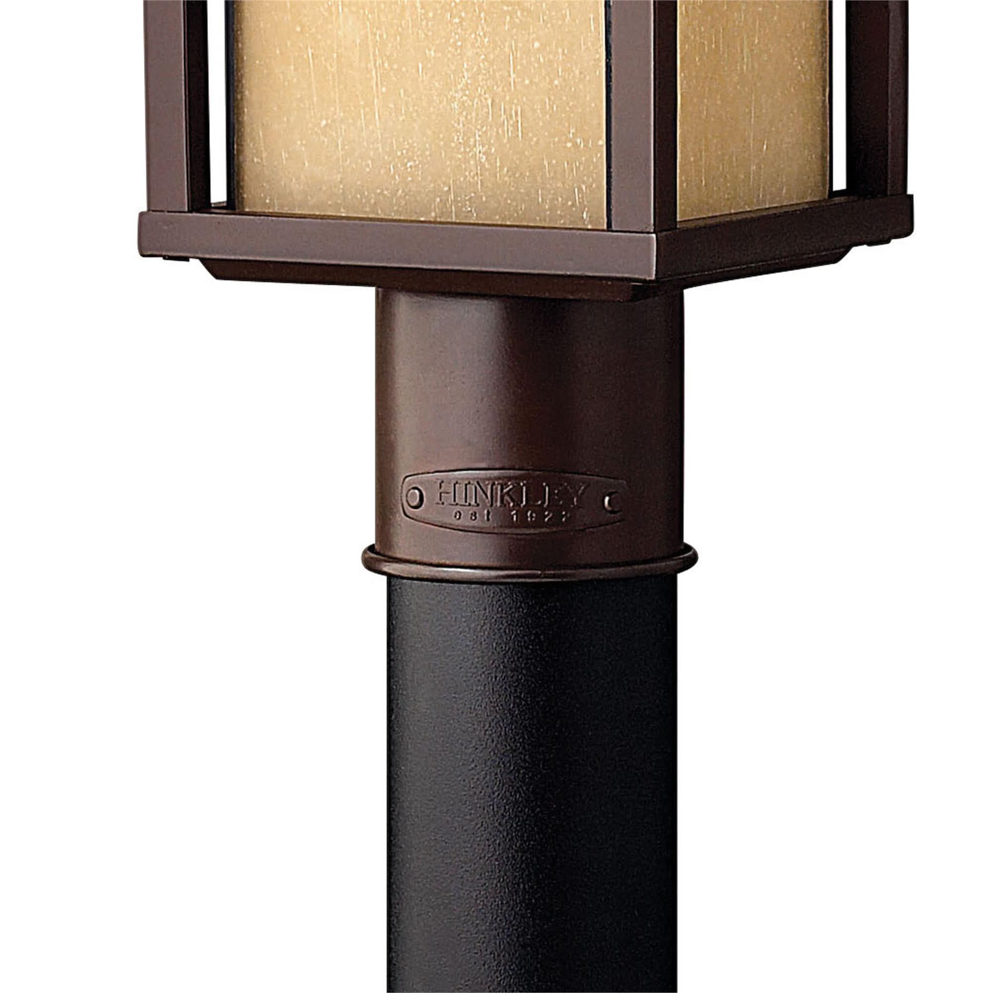 Shown in Anchor Bronze finish and Etched Amber Seedy Bound glass