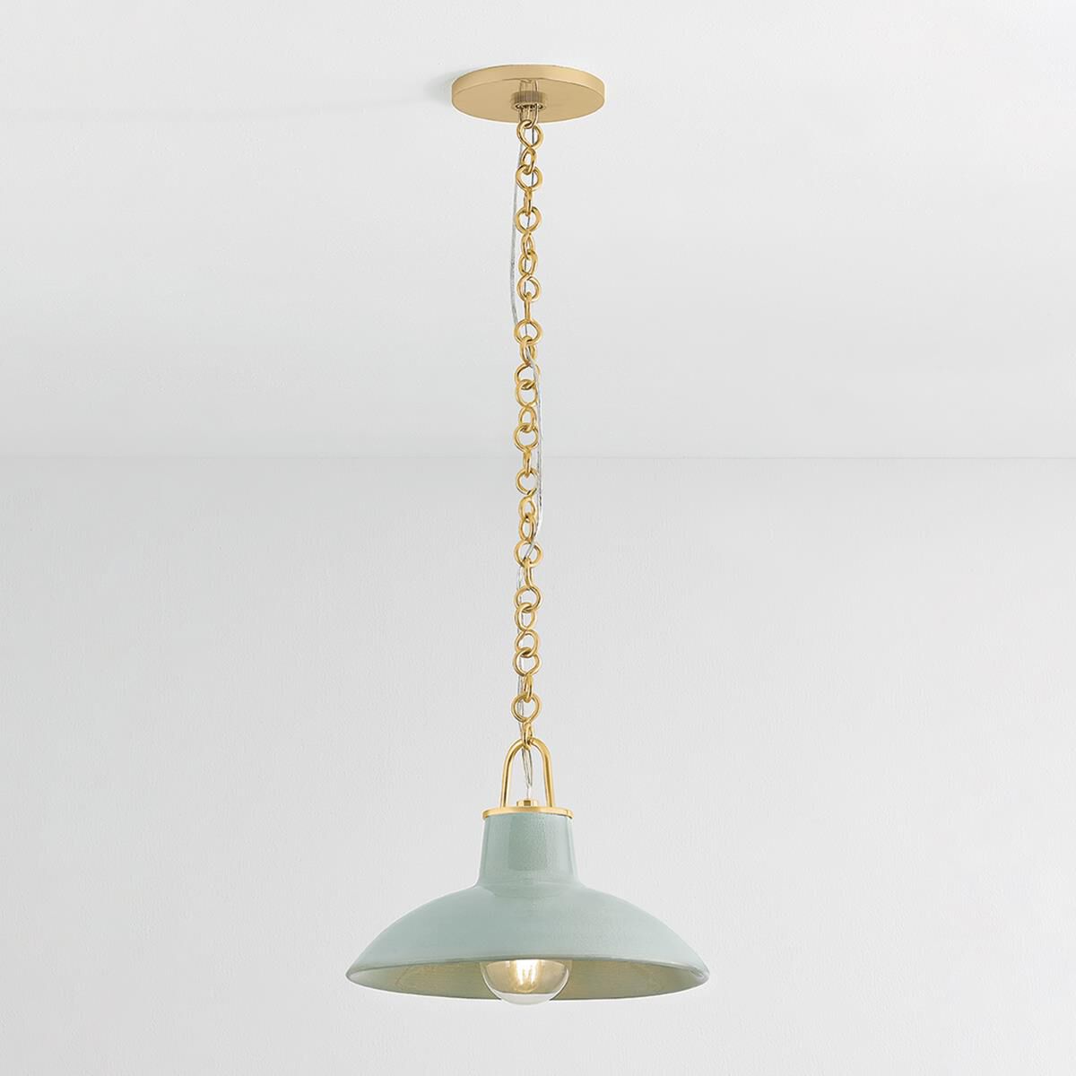 Shown in Aged Brass and Ceramic Moss Crackle finish