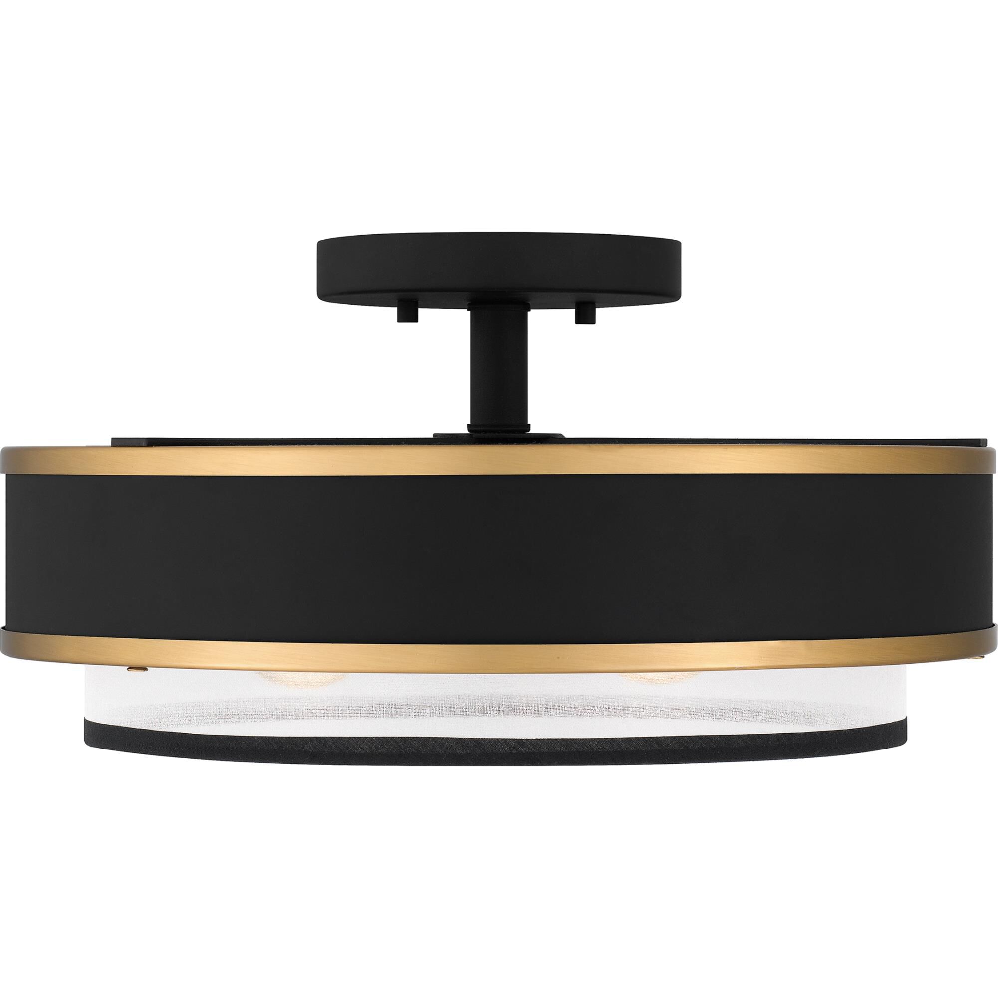 Shown in Earth Black finish and Organza With Black Trim shade