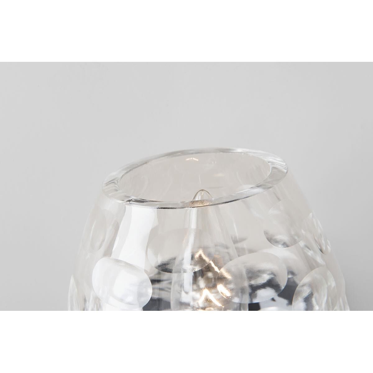 Shown in Polished Nickel finish and Clear glass