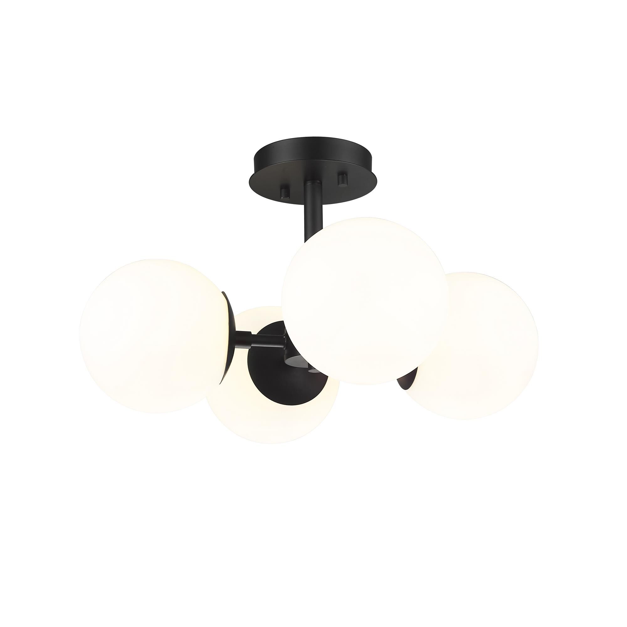Shown in Matte Black finish and Glass shade