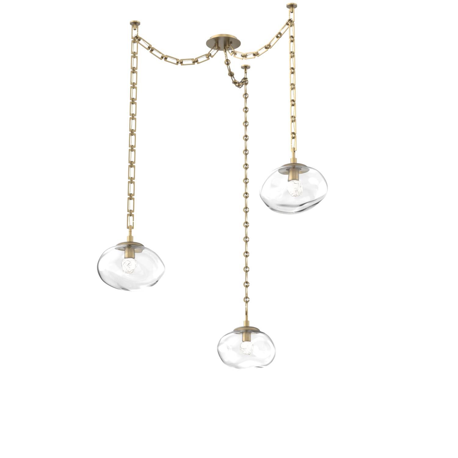 Shown in Gilded Brass finish and Floret Clear glass