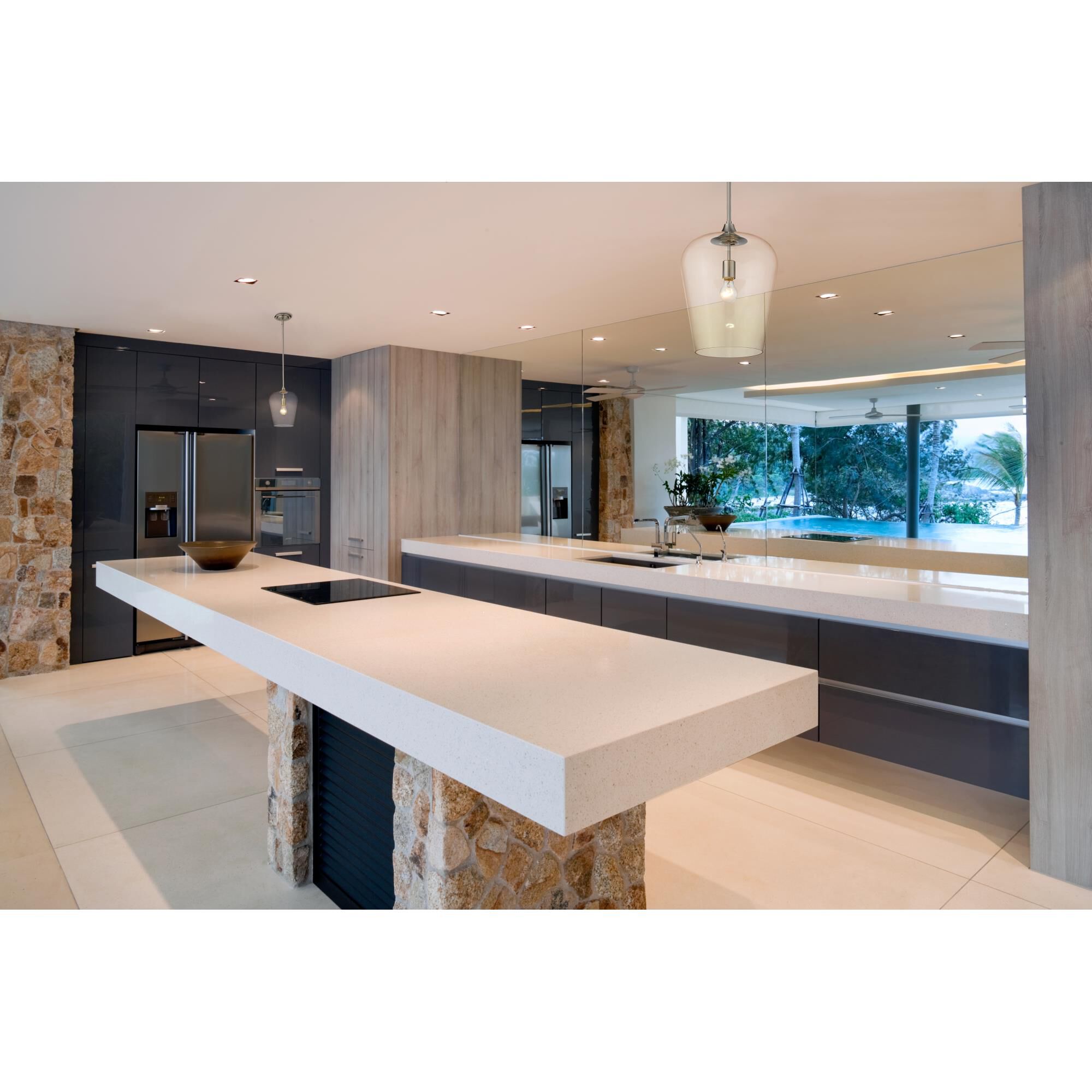 Shown in Brushed Nickel finish and Glass shade