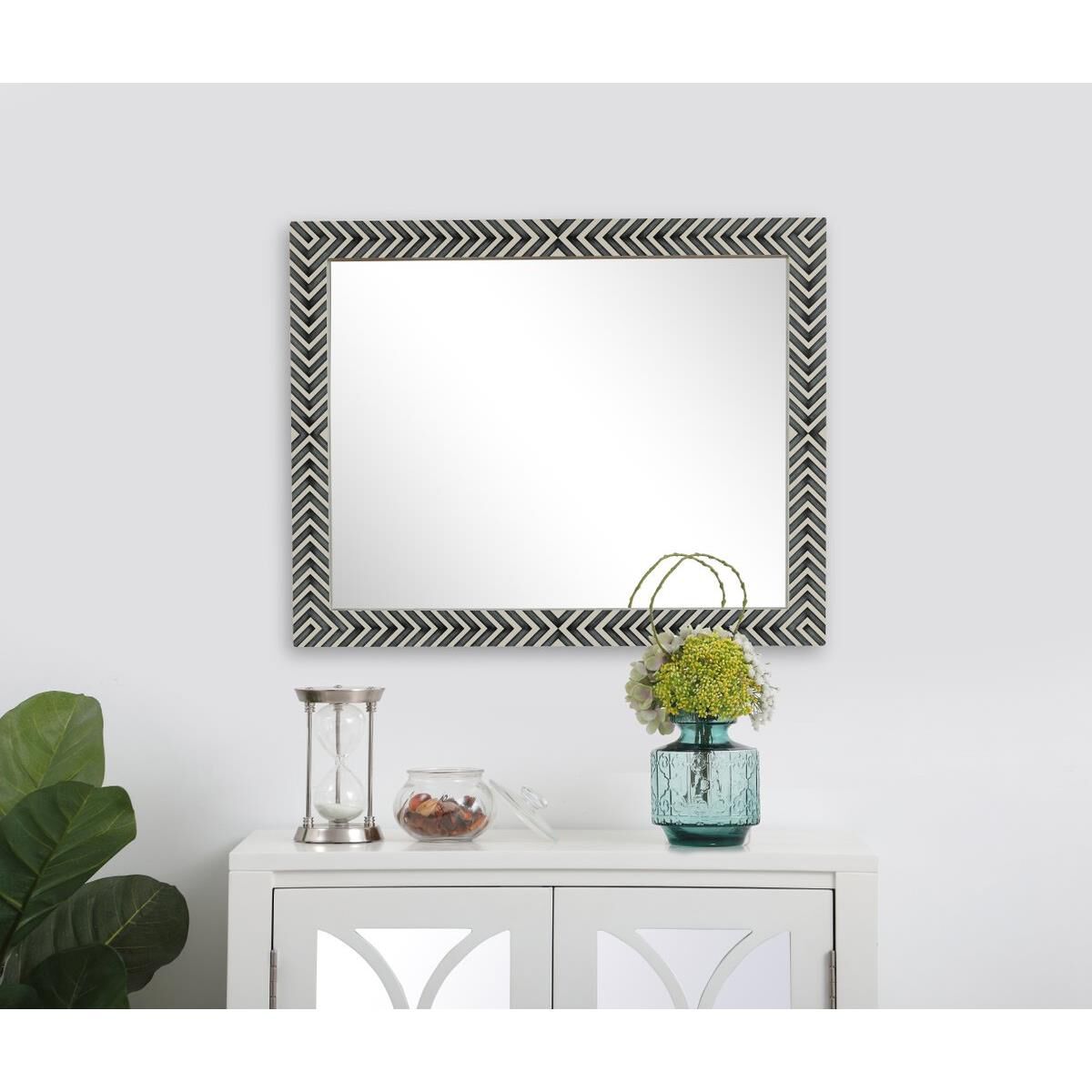Rectangular mirror 40x32 inch in chevron Wall Mirror by Elegant Decor