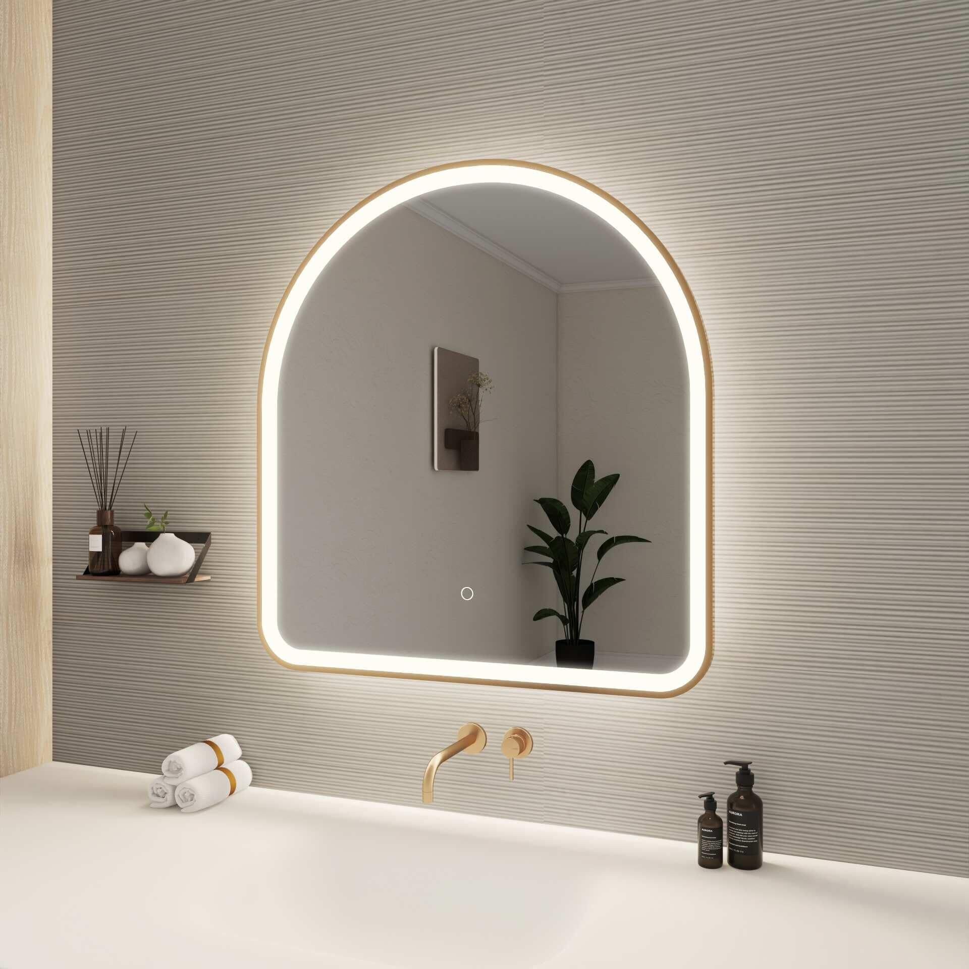 Harmoni 32 Inch Arched LED Lighted Mirror by Elegant Decor
